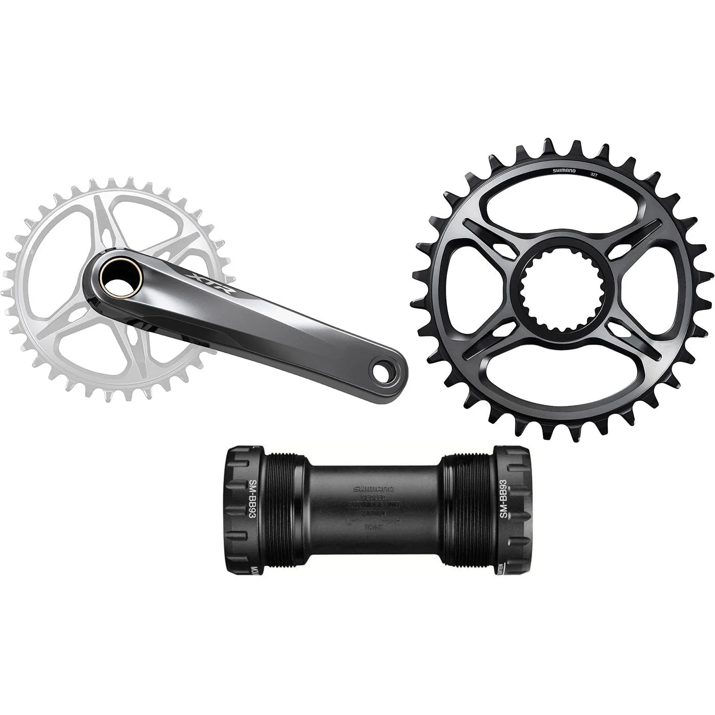 Shimano FC-M9100 Boost XTR Crankset With 34T Chainring And Bottom Bracket OEM