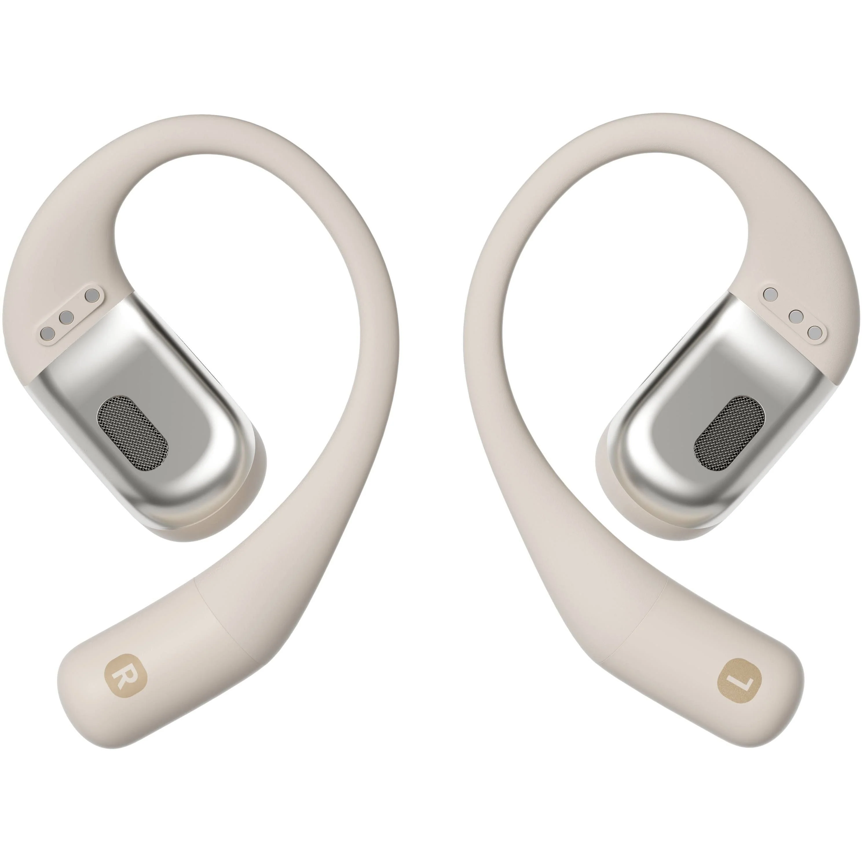 Shokz OpenFit Wireless Bone Conduction Running Headphones - Beige - Image 3