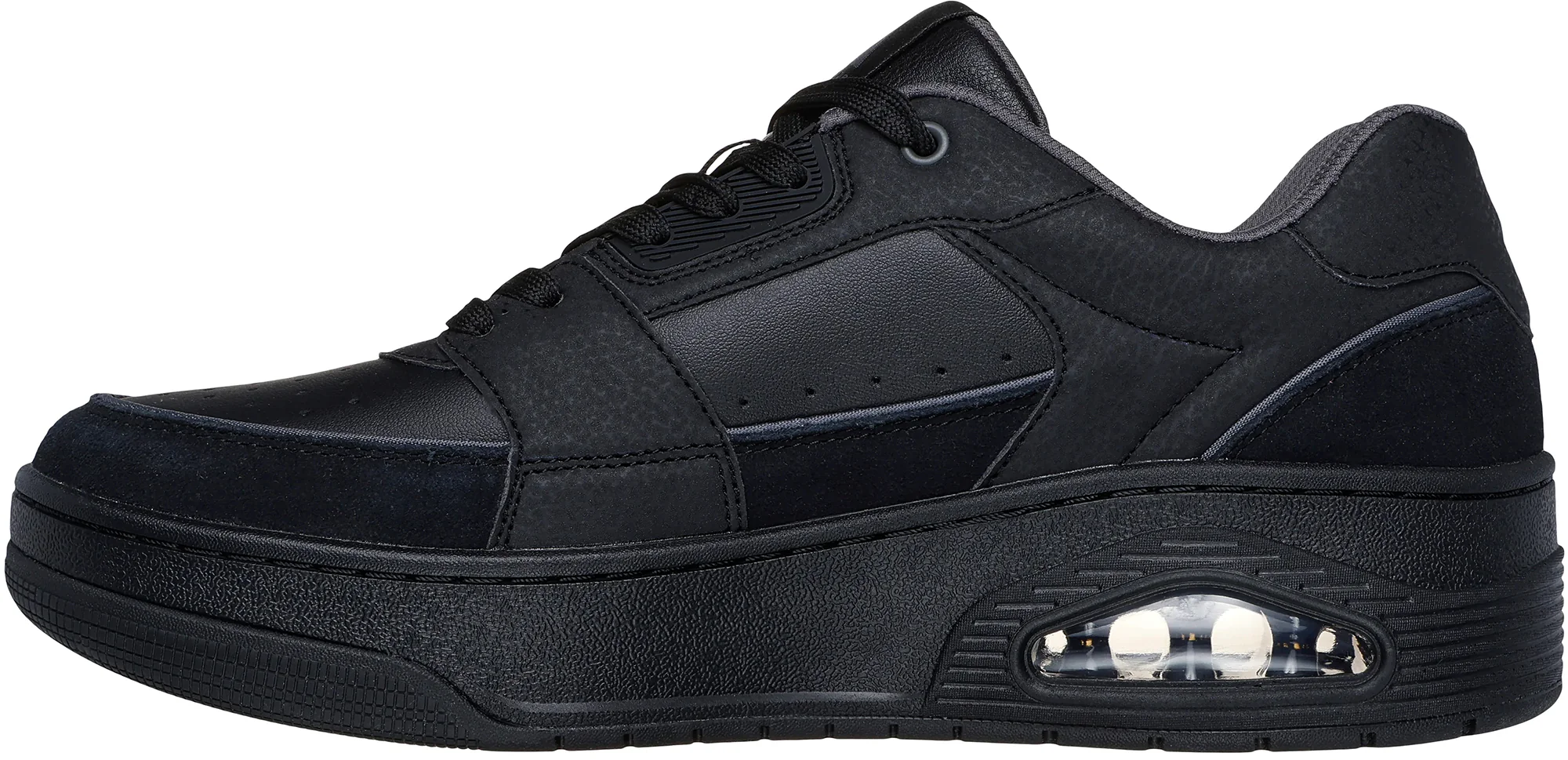 Skechers UNO Court Low Post Match Mens Shoes - Black - Image 3