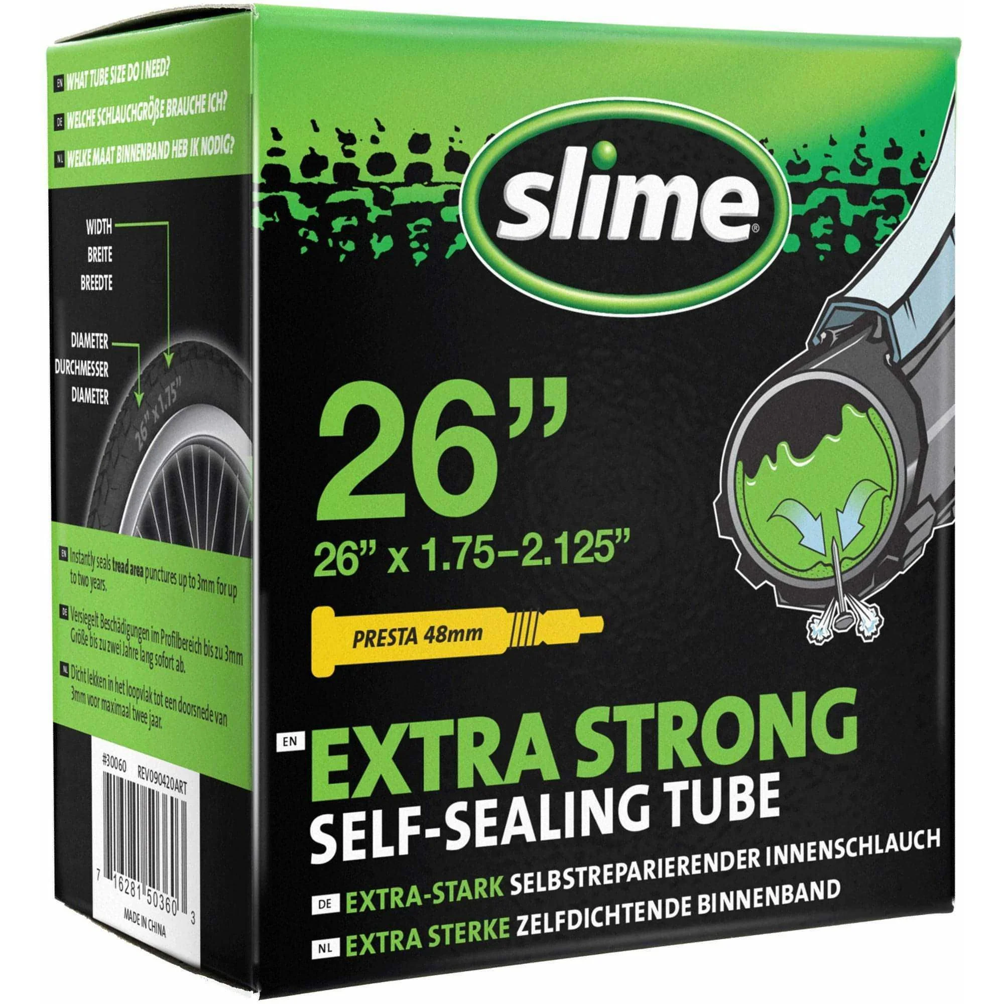 Slime Smart Self Sealing Inner Tube 26 x 1.75 2.125 Presta Valve - Image 2