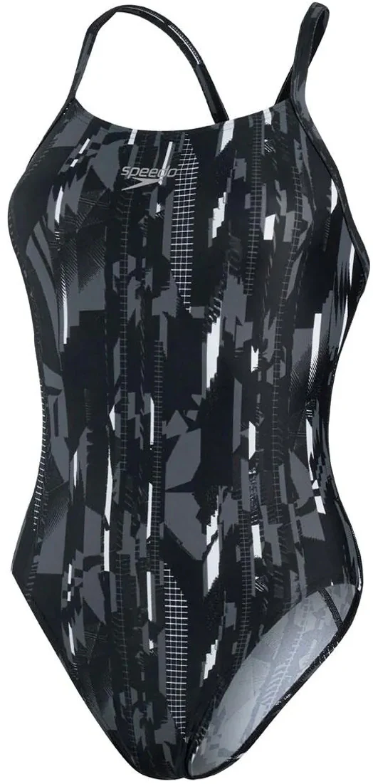 Speedo Allover Rippleback Womens Swimsuit - Black - Image 4