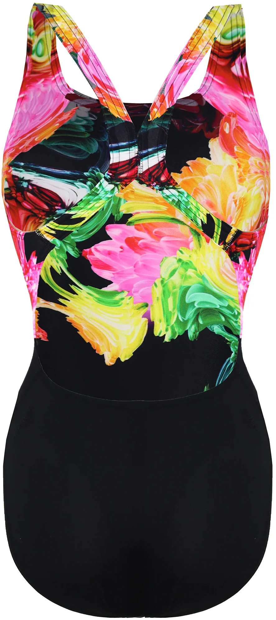 Speedo ColourBlend Placement Digital Powerback Womens Swimsuit - Black - Image 4