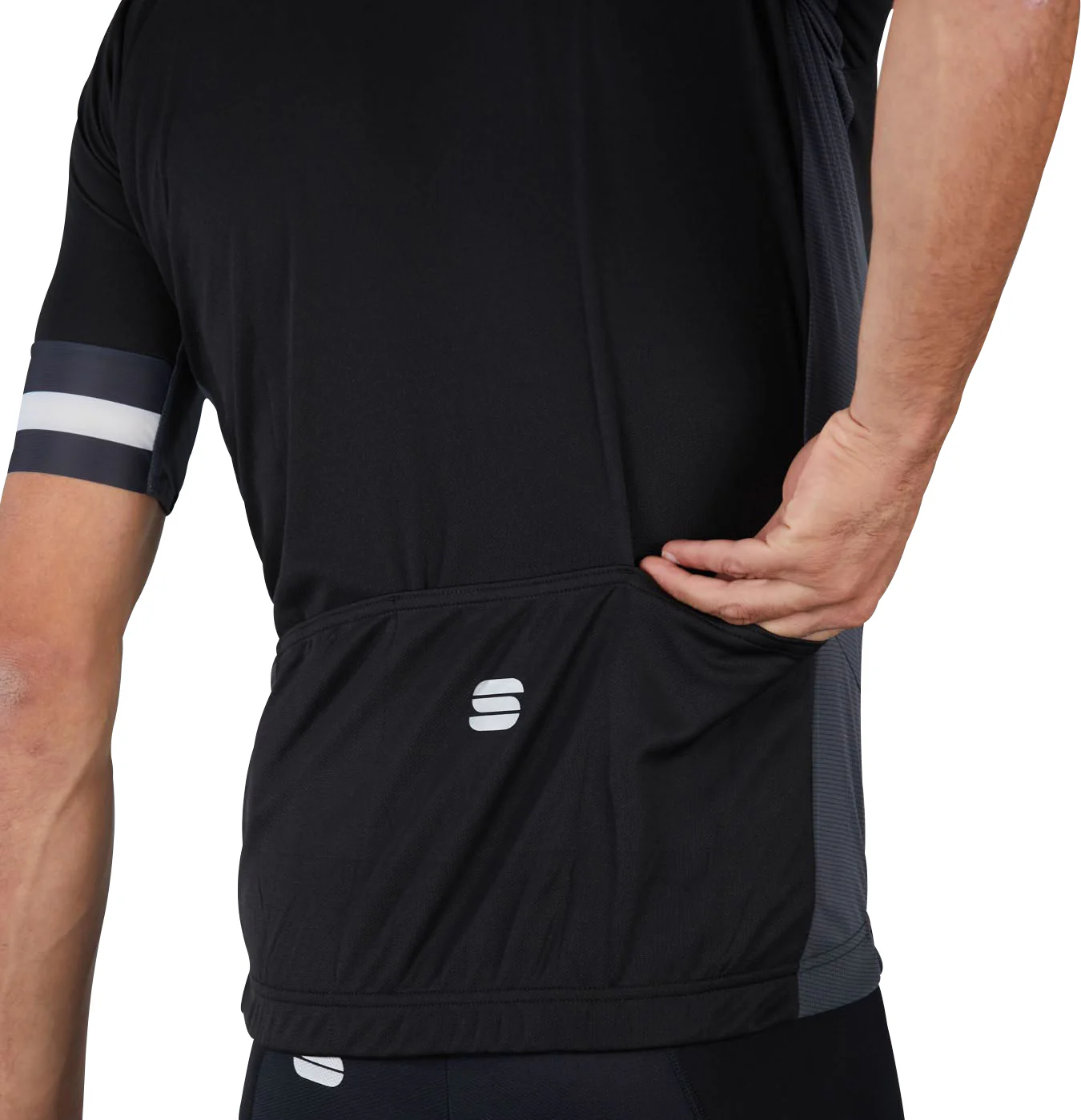 Sportful Kite Short Sleeve Mens Cycling Jersey - Black - Image 4