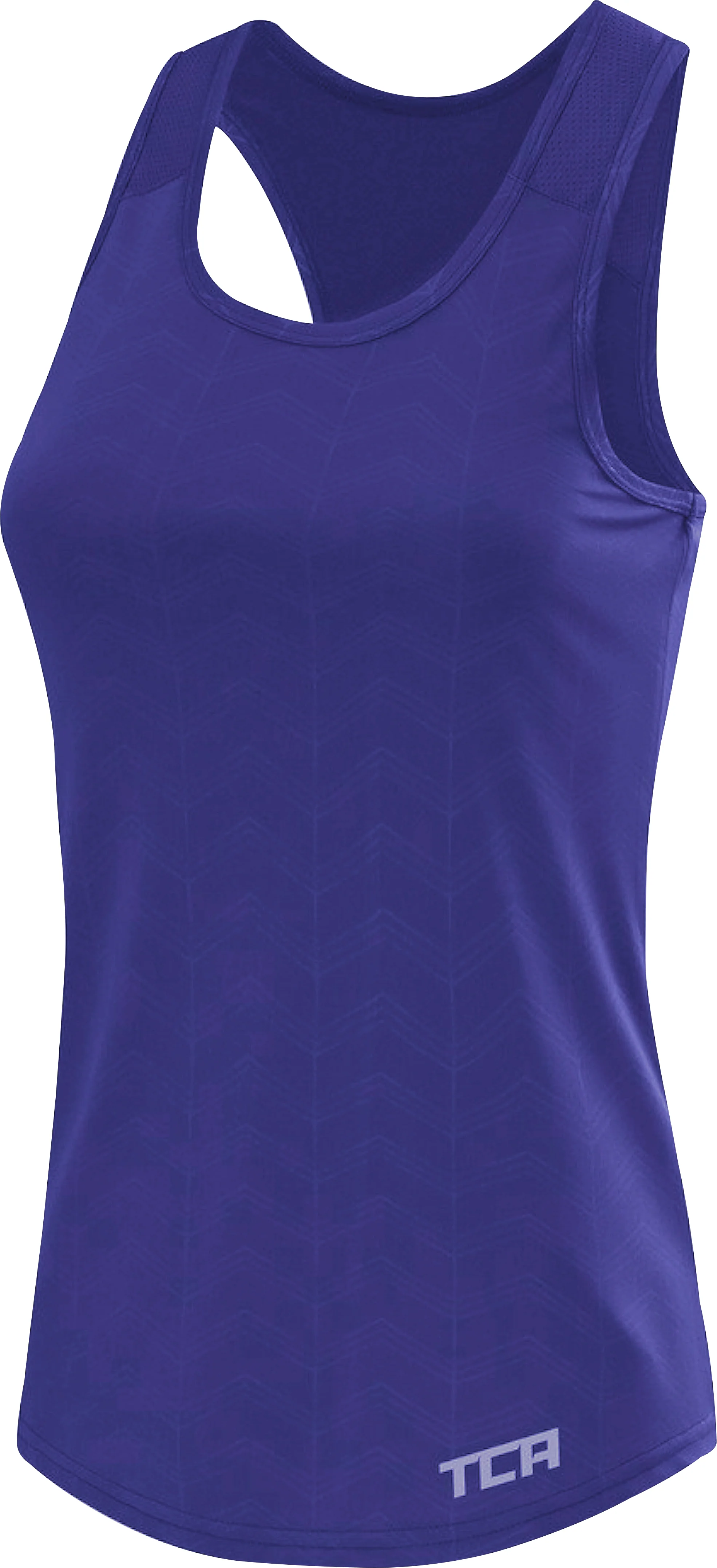 TCA Impulse Printed Racerback Womens Running Vest Tank Top - Blue