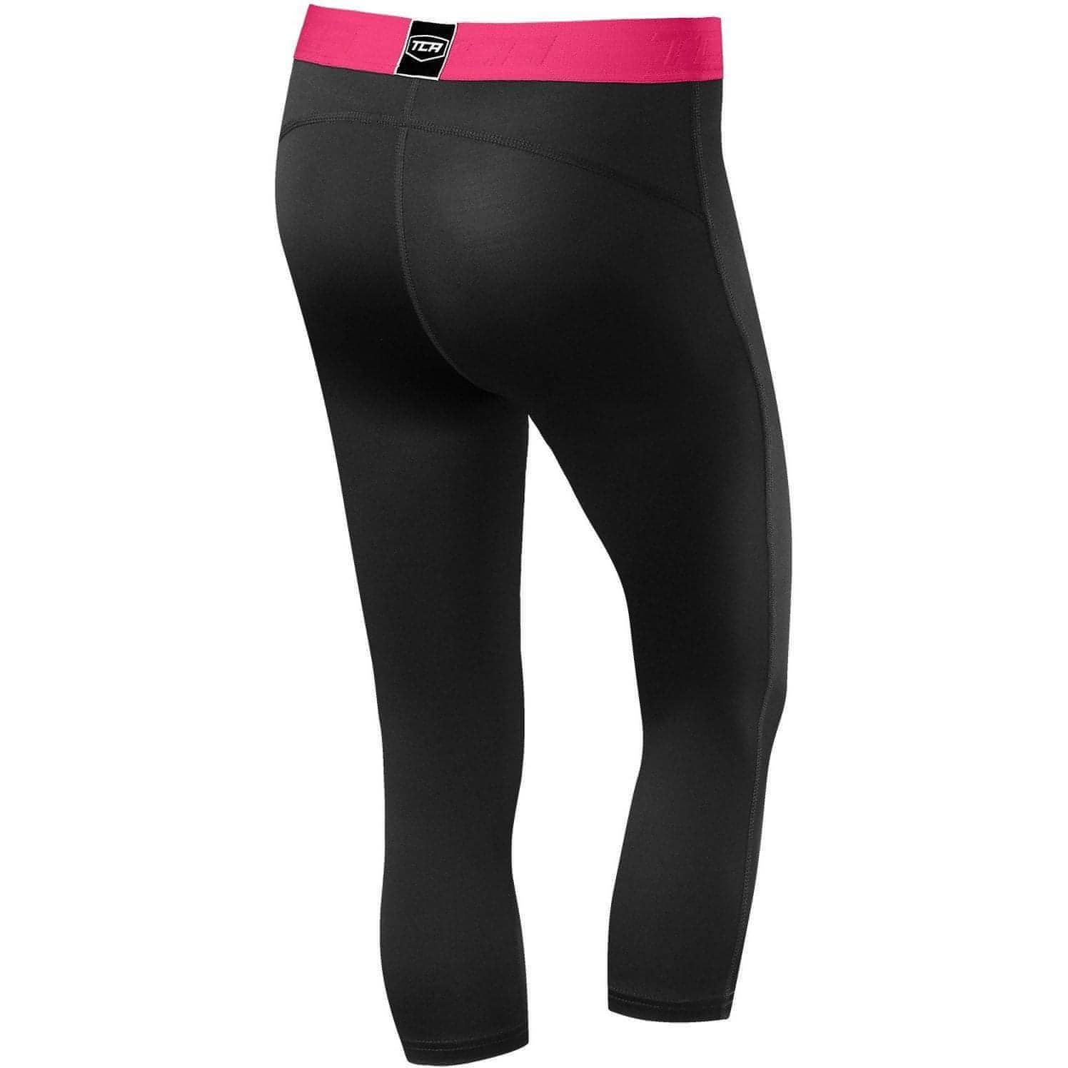 TCA Pro Performance Endurance Womens 3/4 Capri Running Tights - Black - Image 2