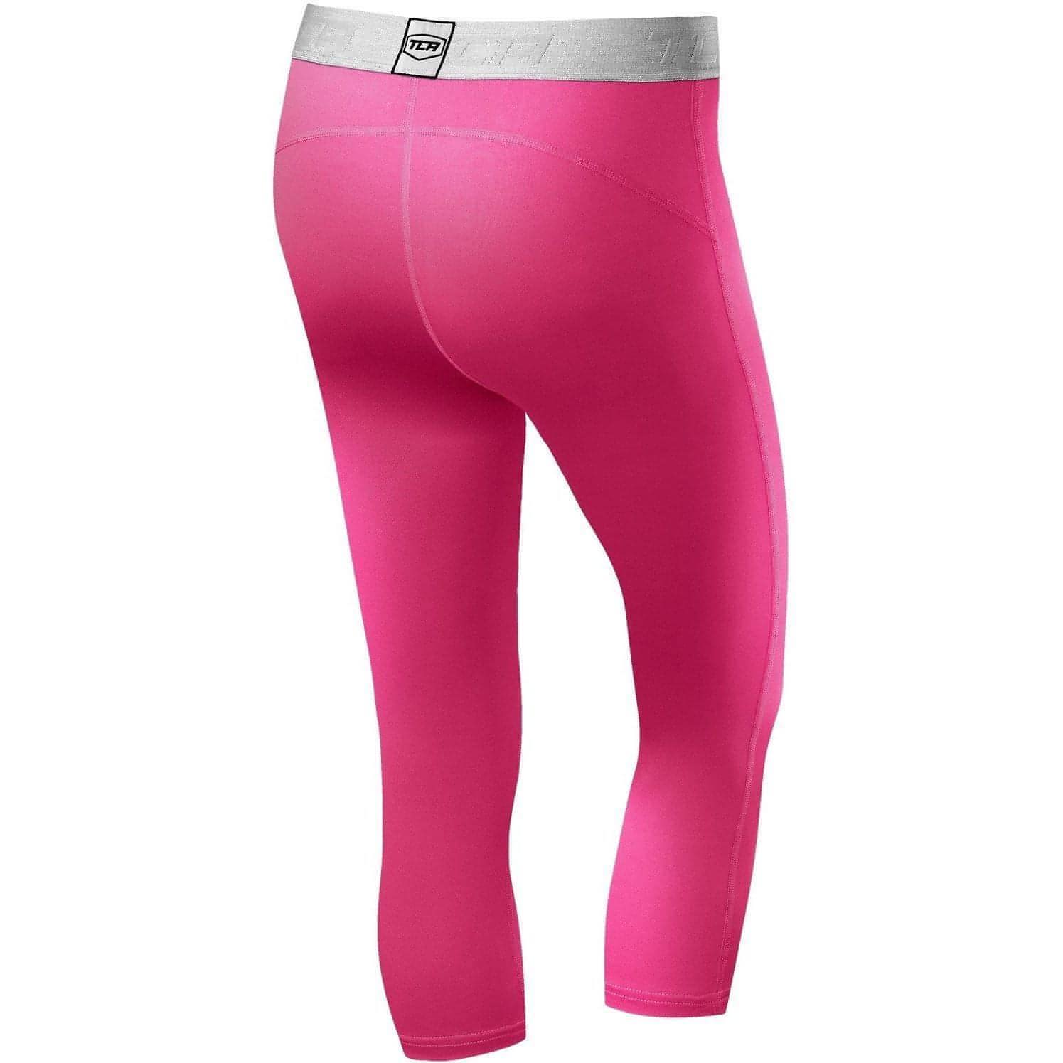 TCA Pro Performance Endurance Womens 3/4 Capri Running Tights - Pink - Image 2