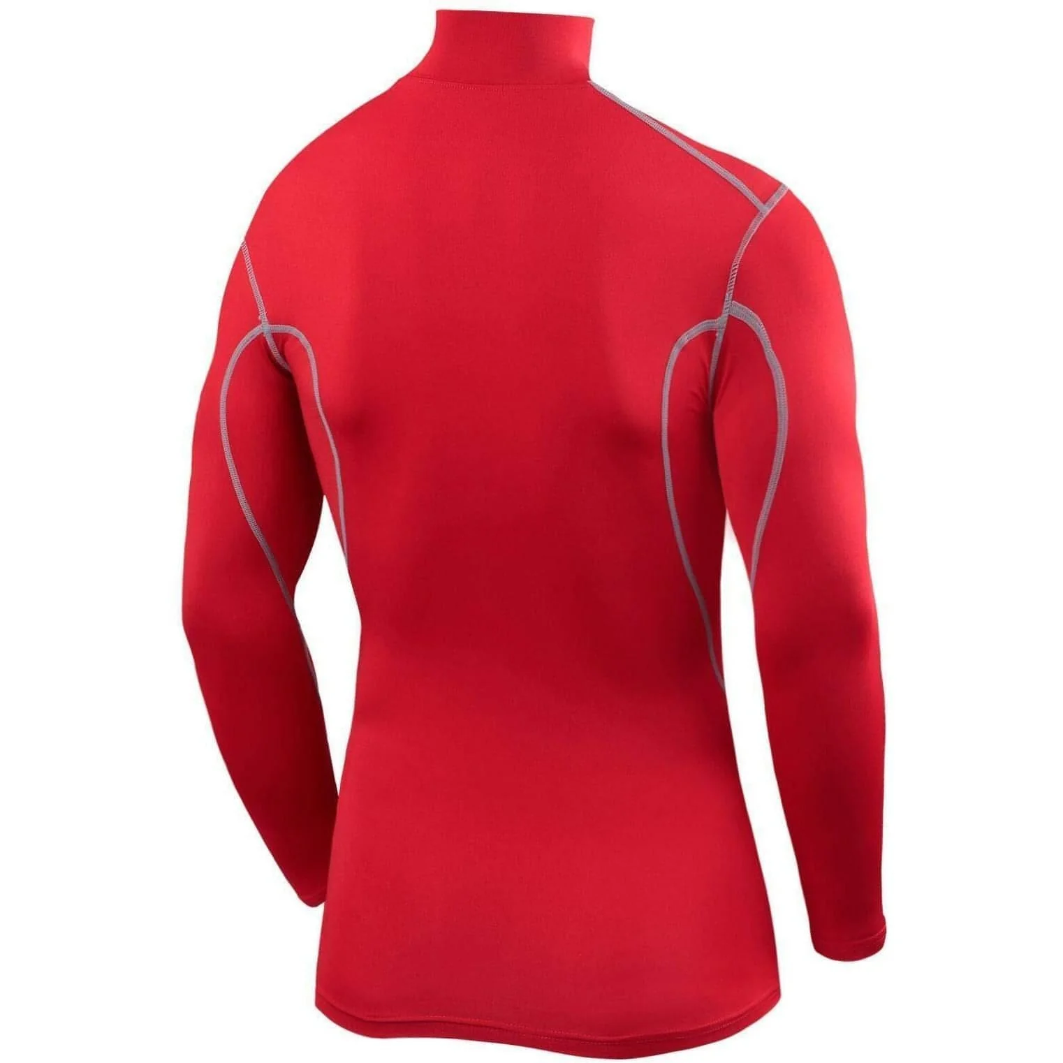 TCA Pro Performance Long Sleeve Mock Junior Compression Top - Red - Image 2