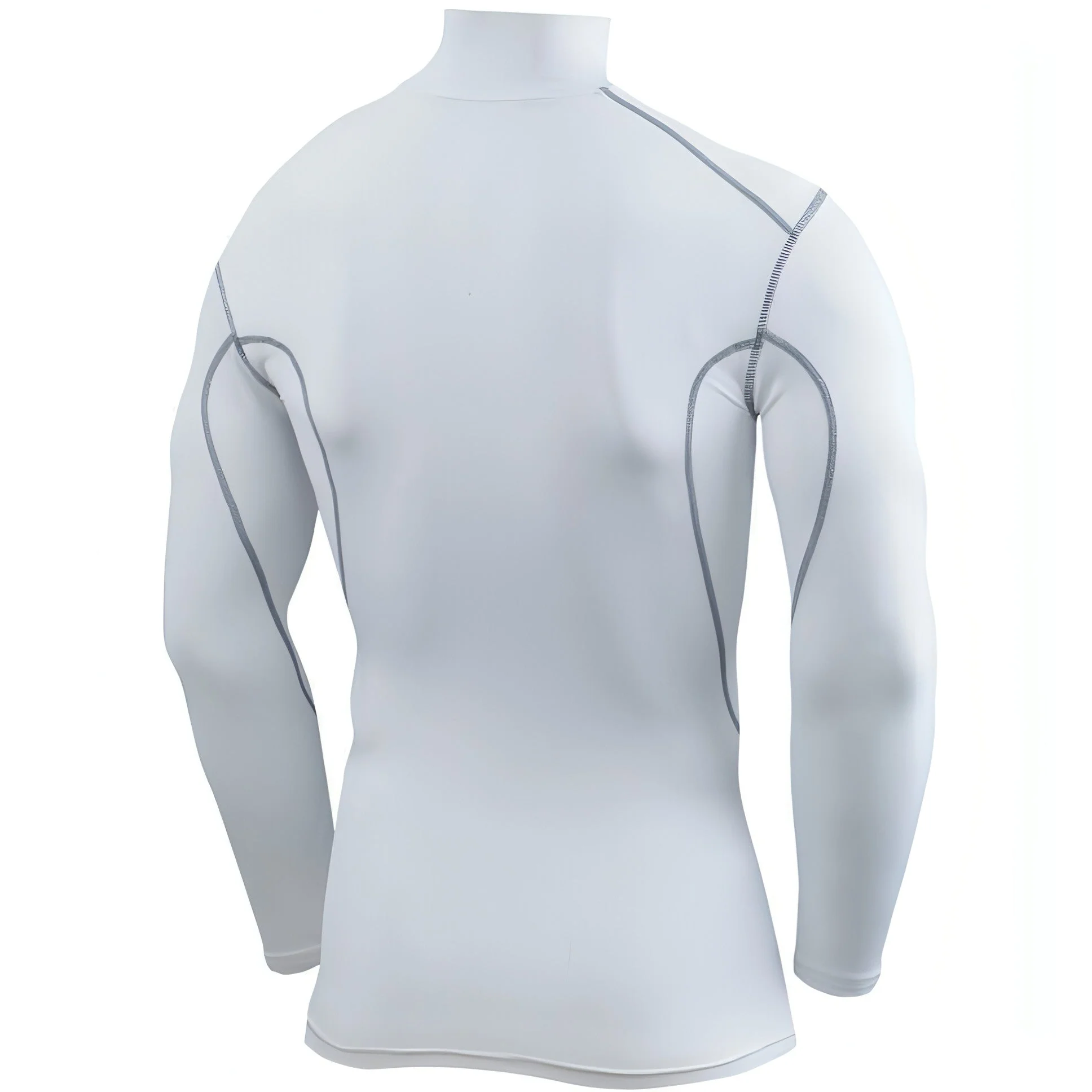 TCA Pro Performance Long Sleeve Mock Mens Compression Top - White - Image 2