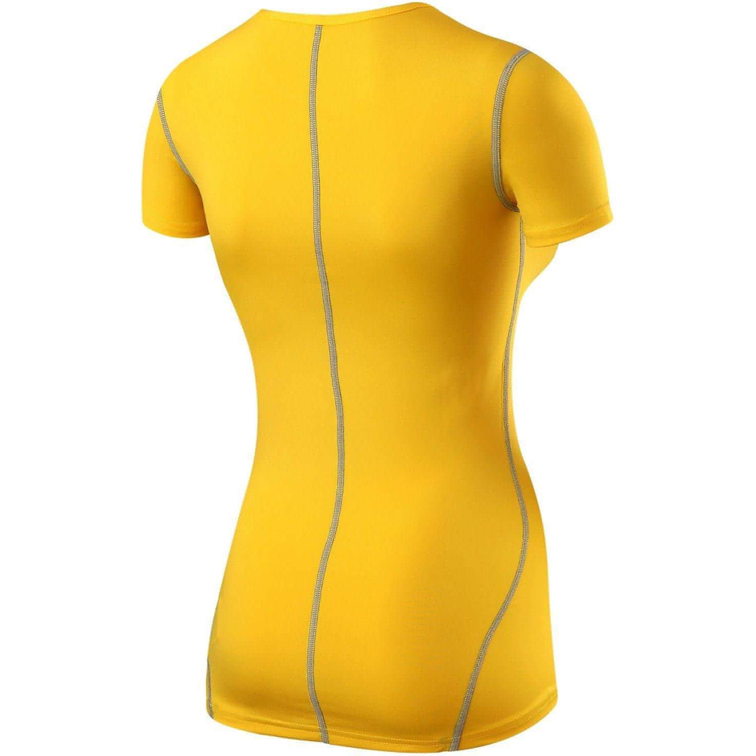 TCA Pro Performance Womens Short Sleeve Baselayer Running Top - Yellow - Image 2
