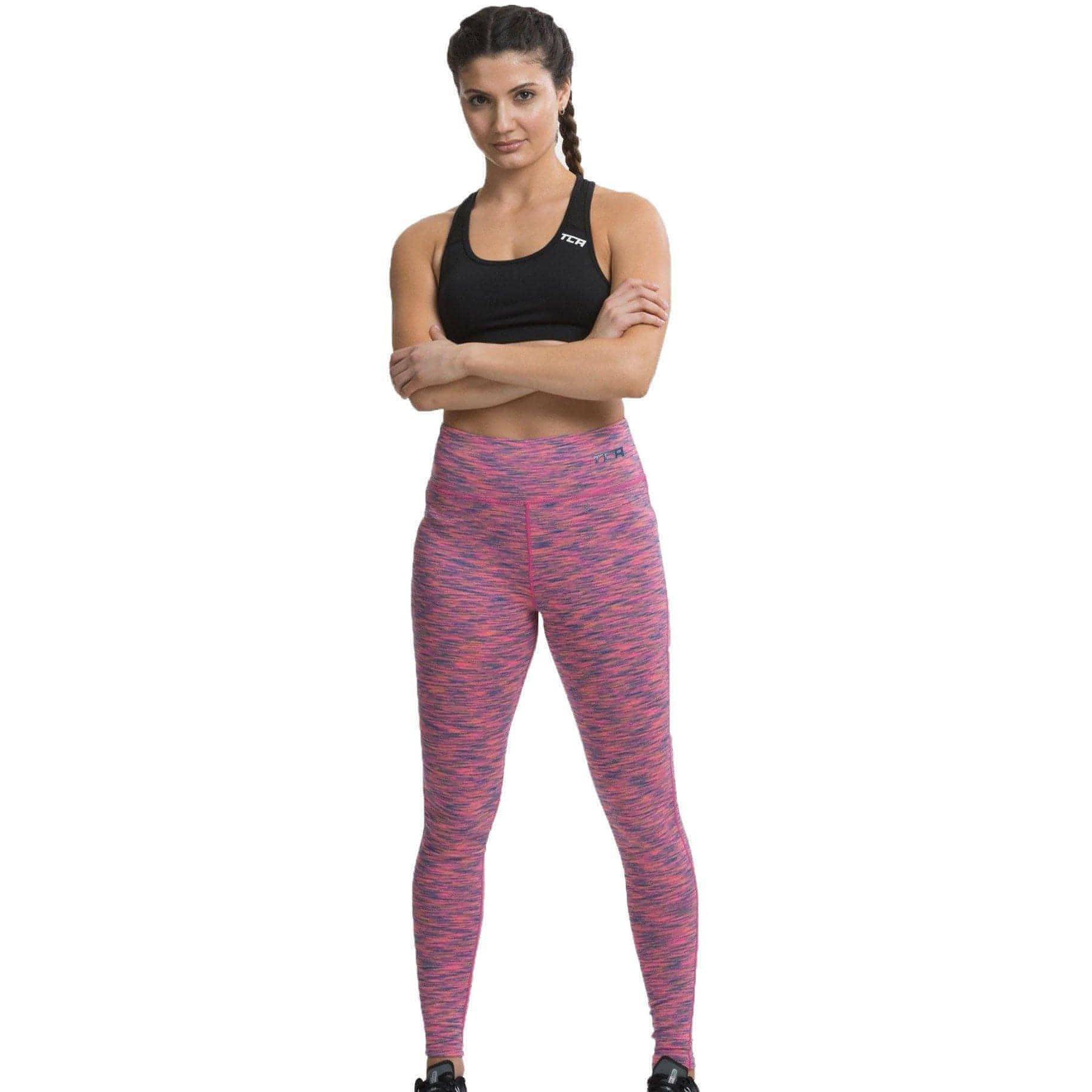 TCA SpaceKnit Premium Womens Long Running Tights - Pink - Image 7