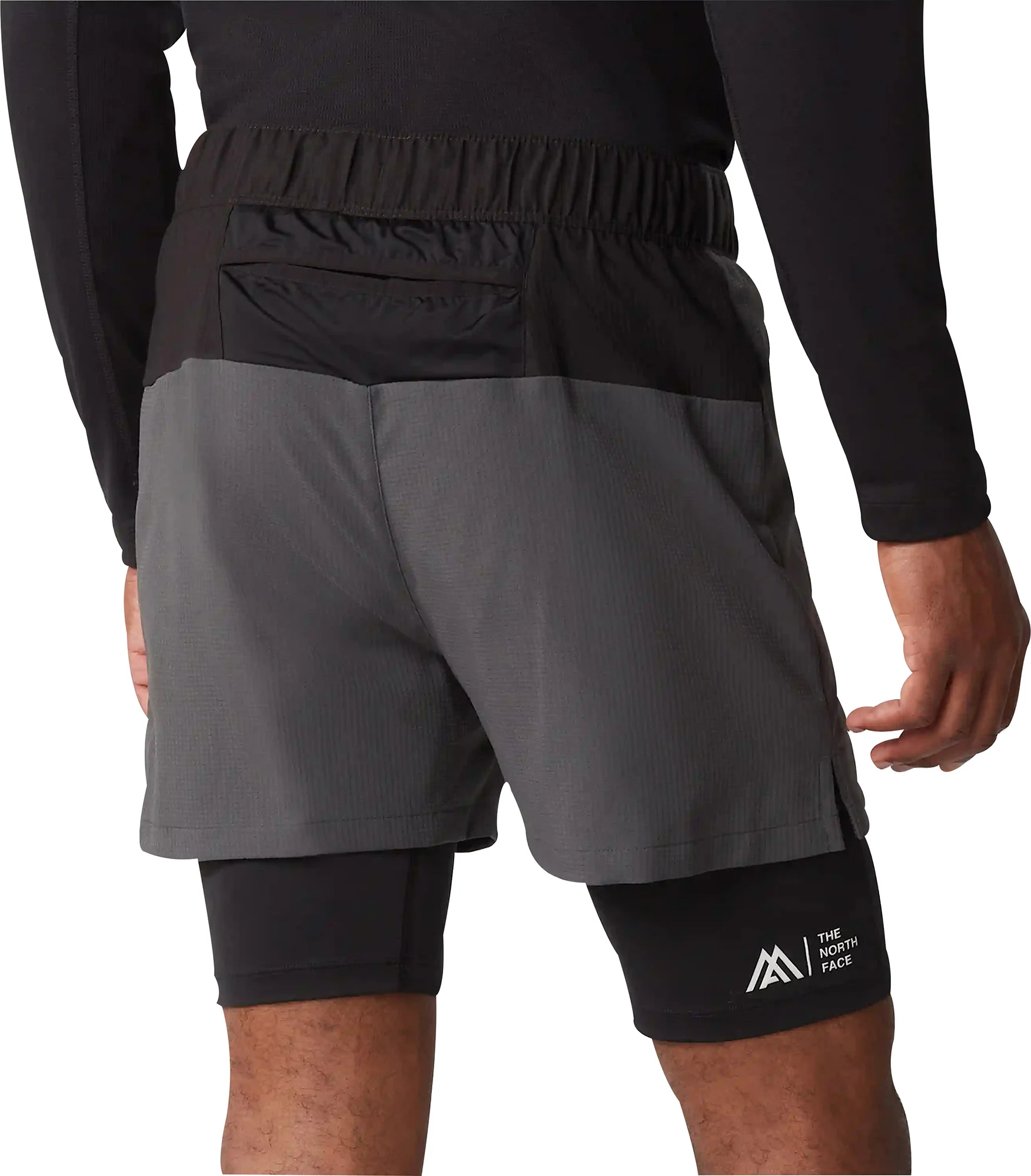 The North Face Lab Dual 2 In 1 Mens Running Shorts - Grey - Image 2