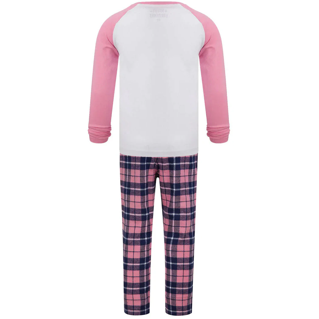 Tokyo Laundry Reindeer 2 Piece Girls Christmas Pyjama Set - Pink - Image 2