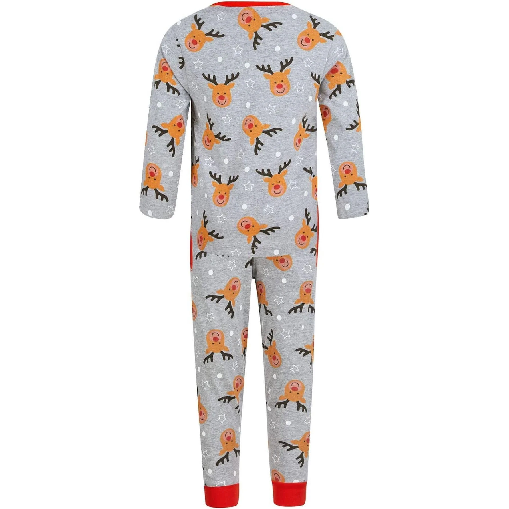 Tokyo Laundry Reindeer Repeat 2 Piece Boys Christmas Pyjama Set - Grey - Image 2