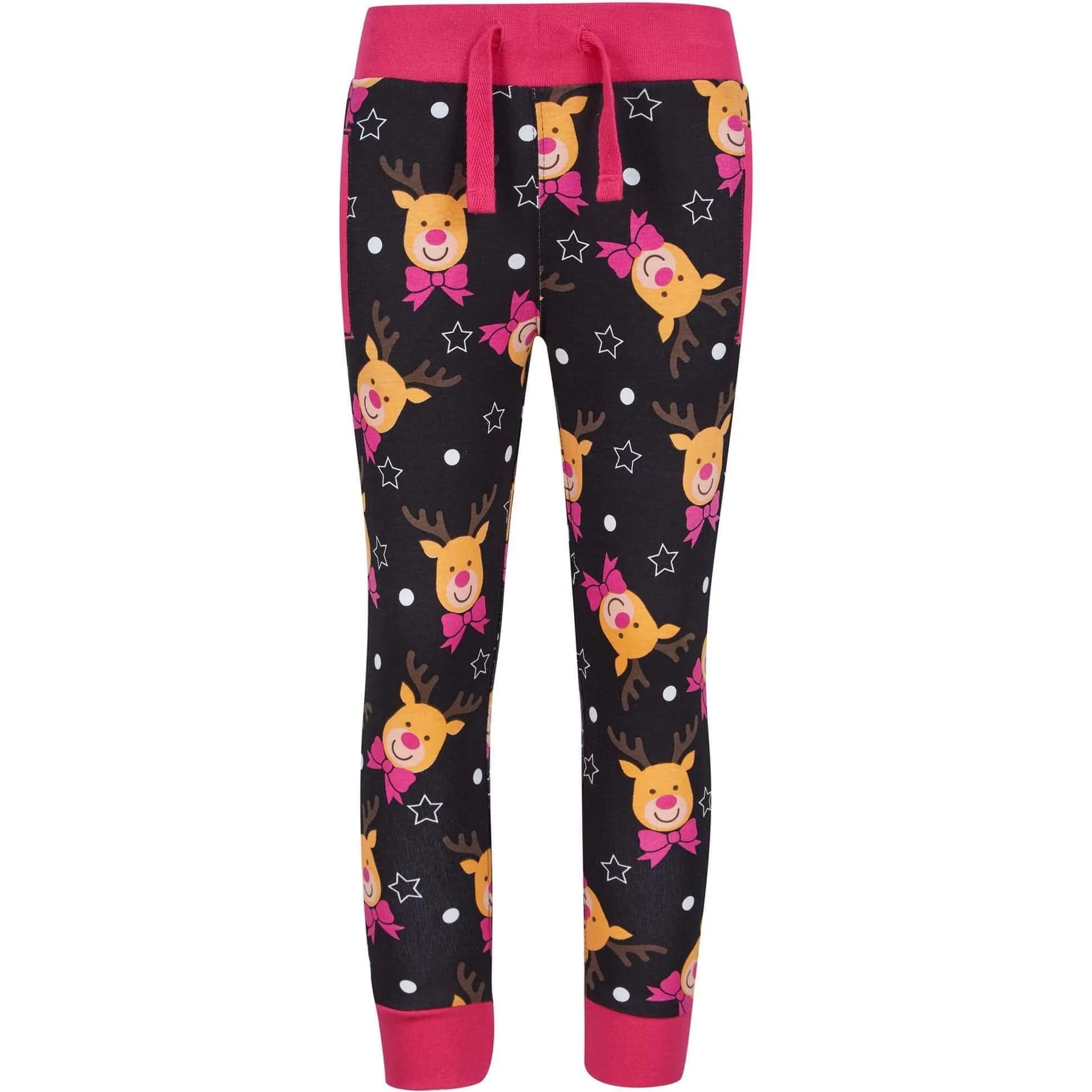 Tokyo Laundry Reindeer Repeat 2 Piece Girls Christmas Pyjama Set - Navy - Image 4