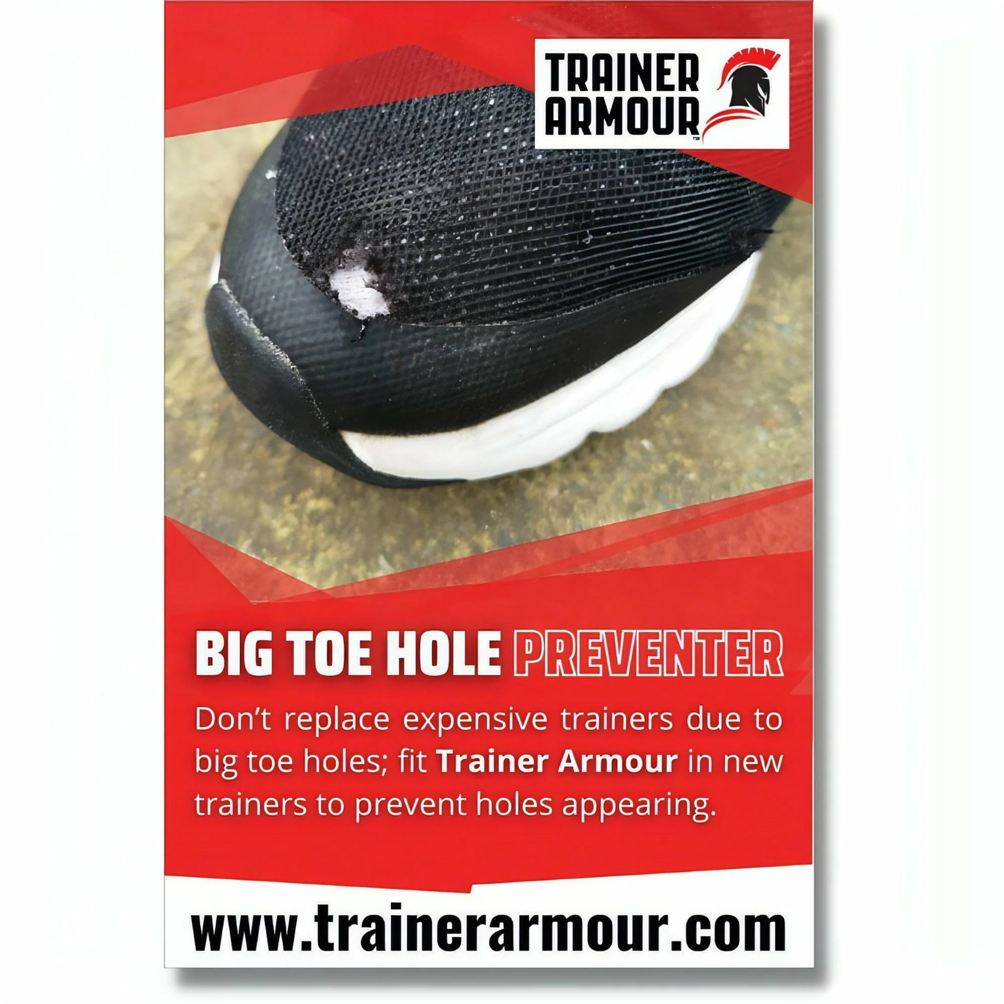 Trainer Armour Big Toe Hole Preventer Patches - Black - Image 2