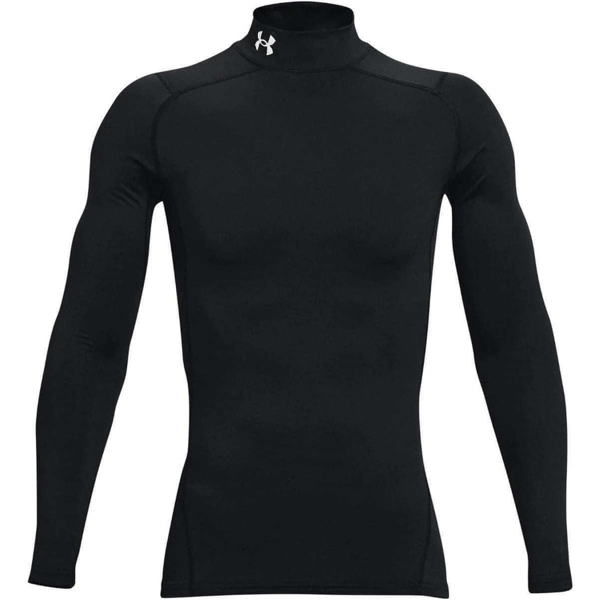 Under Armour ColdGear Compression Mock Long Sleeve Mens Running Top - Black - Image 4