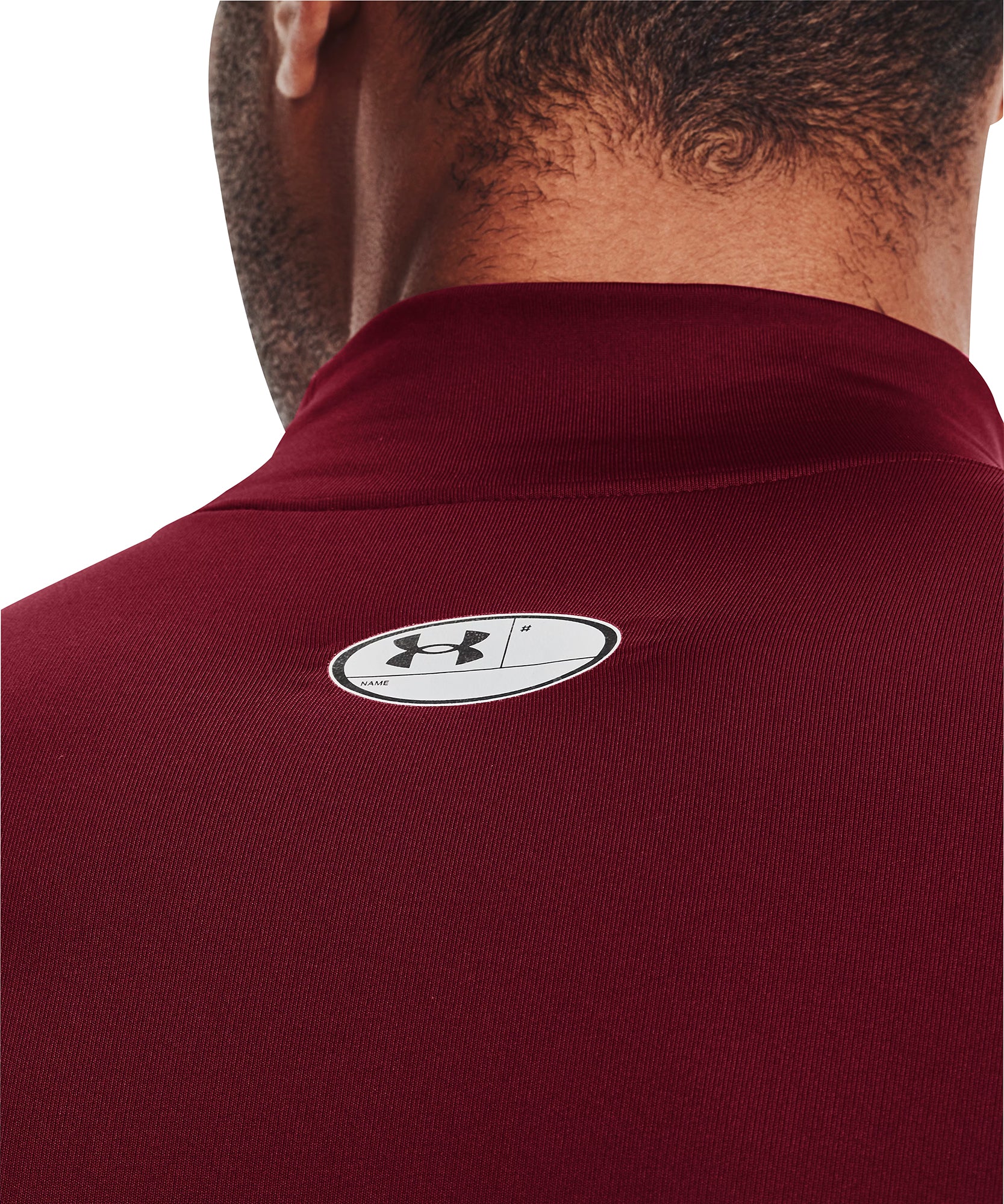 Under Armour ColdGear Compression Mock Long Sleeve Mens Running Top - Red - Image 3