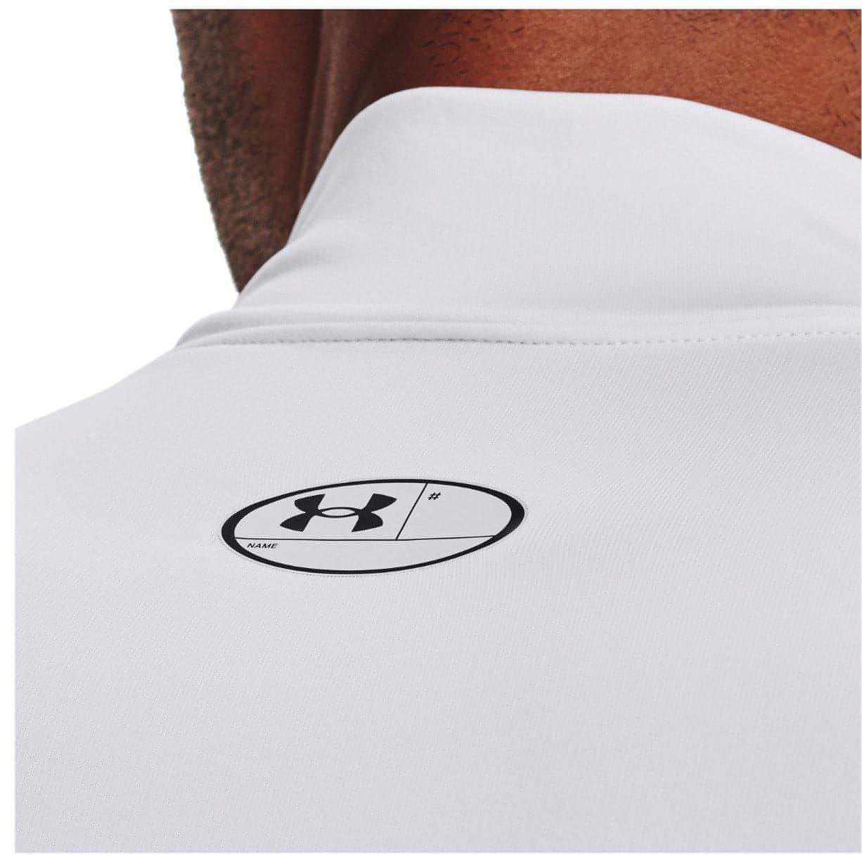 Under Armour ColdGear Compression Mock Long Sleeve Mens Running Top - White - Image 3