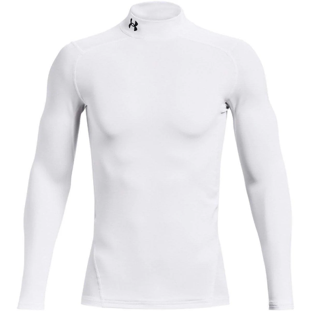 Under Armour ColdGear Compression Mock Long Sleeve Mens Running Top - White - Image 4