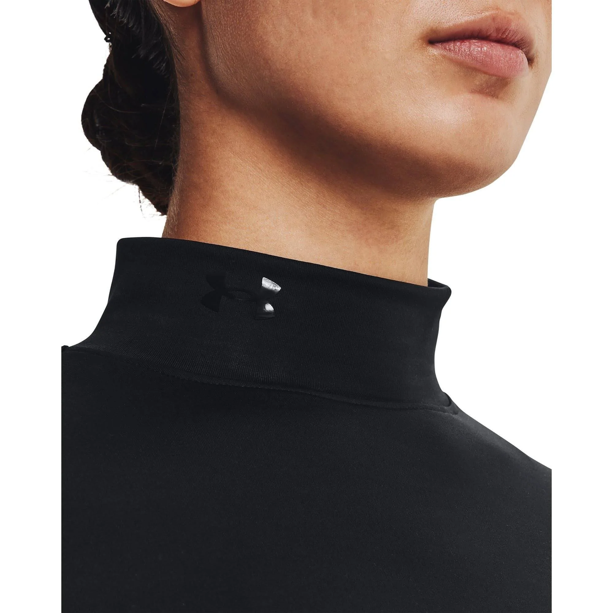 Under Armour ColdGear Infrared Storm Mock Neck Long Sleeve Women Golf Top - Black - Image 3