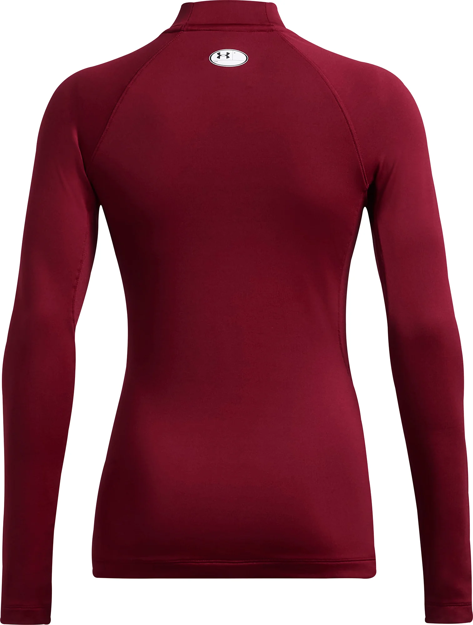 Under Armour ColdGear Mock Neck Long Sleeve Womens Running Top - Red - Image 2