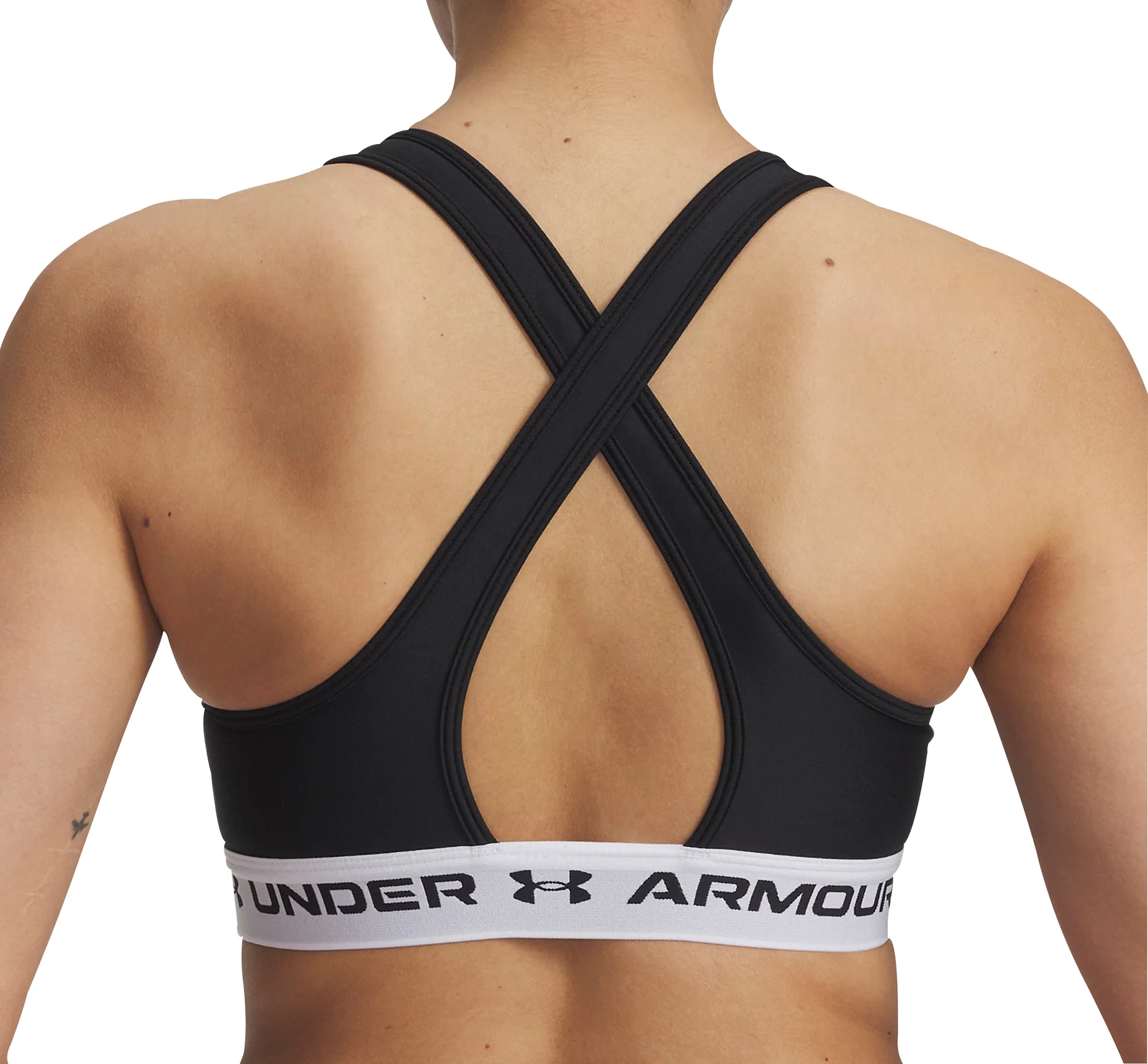 Under Armour Crossback Mid Womens Sports Bra - Black - Image 2