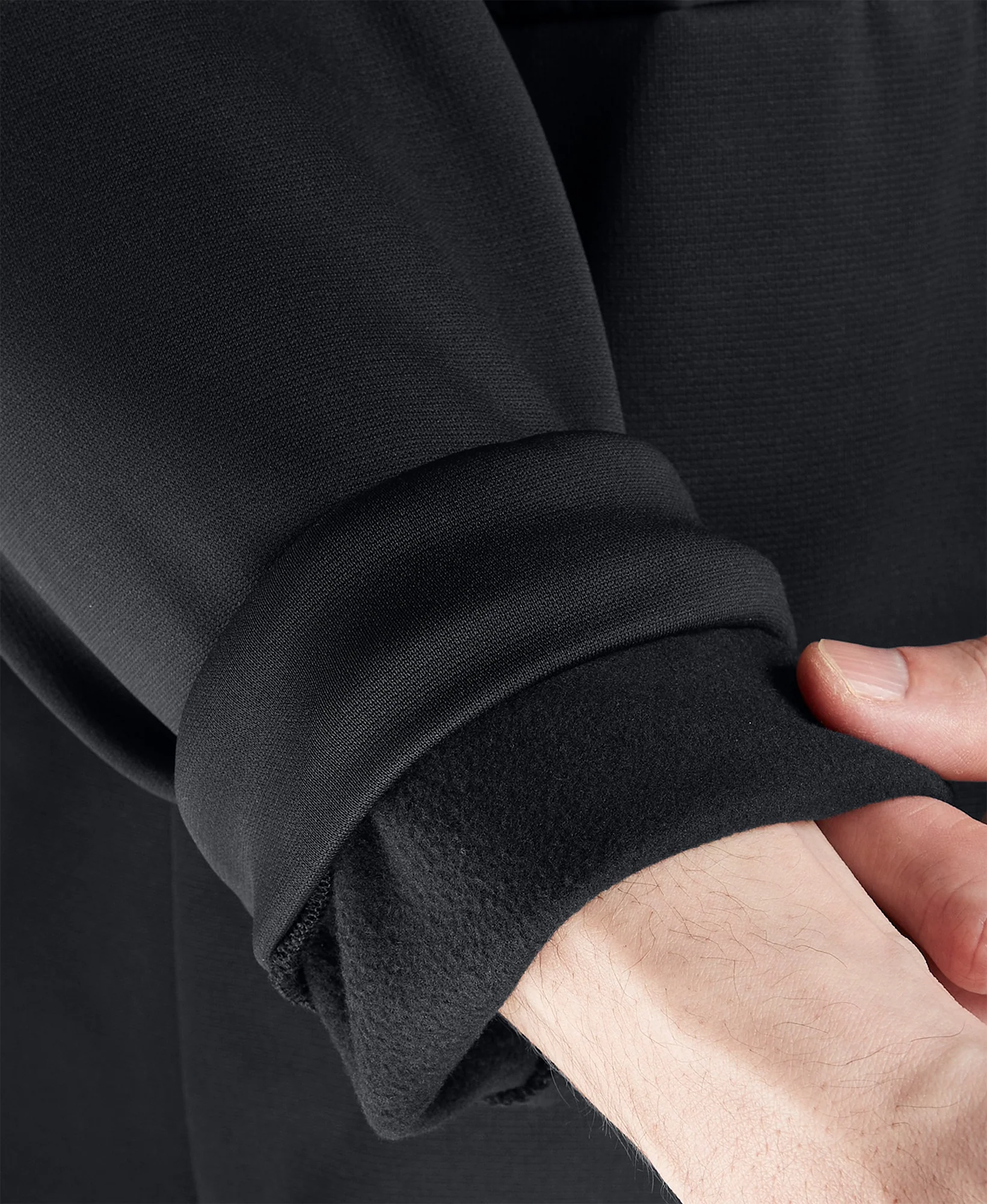 Under Armour Fleece Half Zip Mens Running Jacket - Black - Image 3