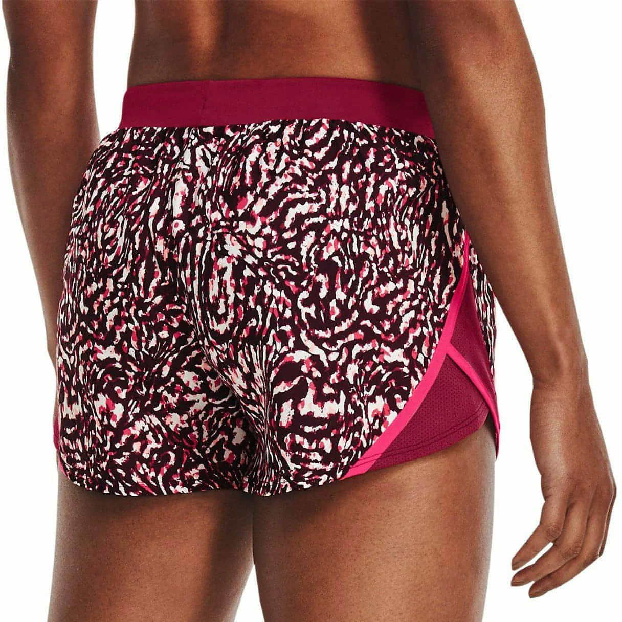 Under Armour Fly By 2.0 Printed Womens Running Shorts - Pink - Image 2