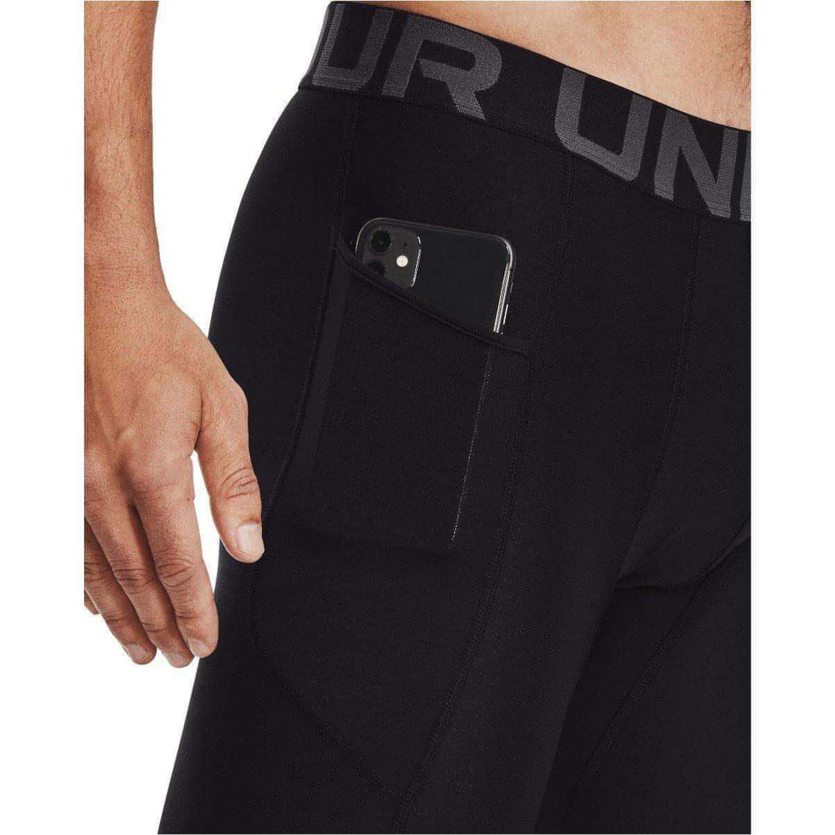 Under Armour HeatGear Compression Mens Long Running Tights - Black - Image 3