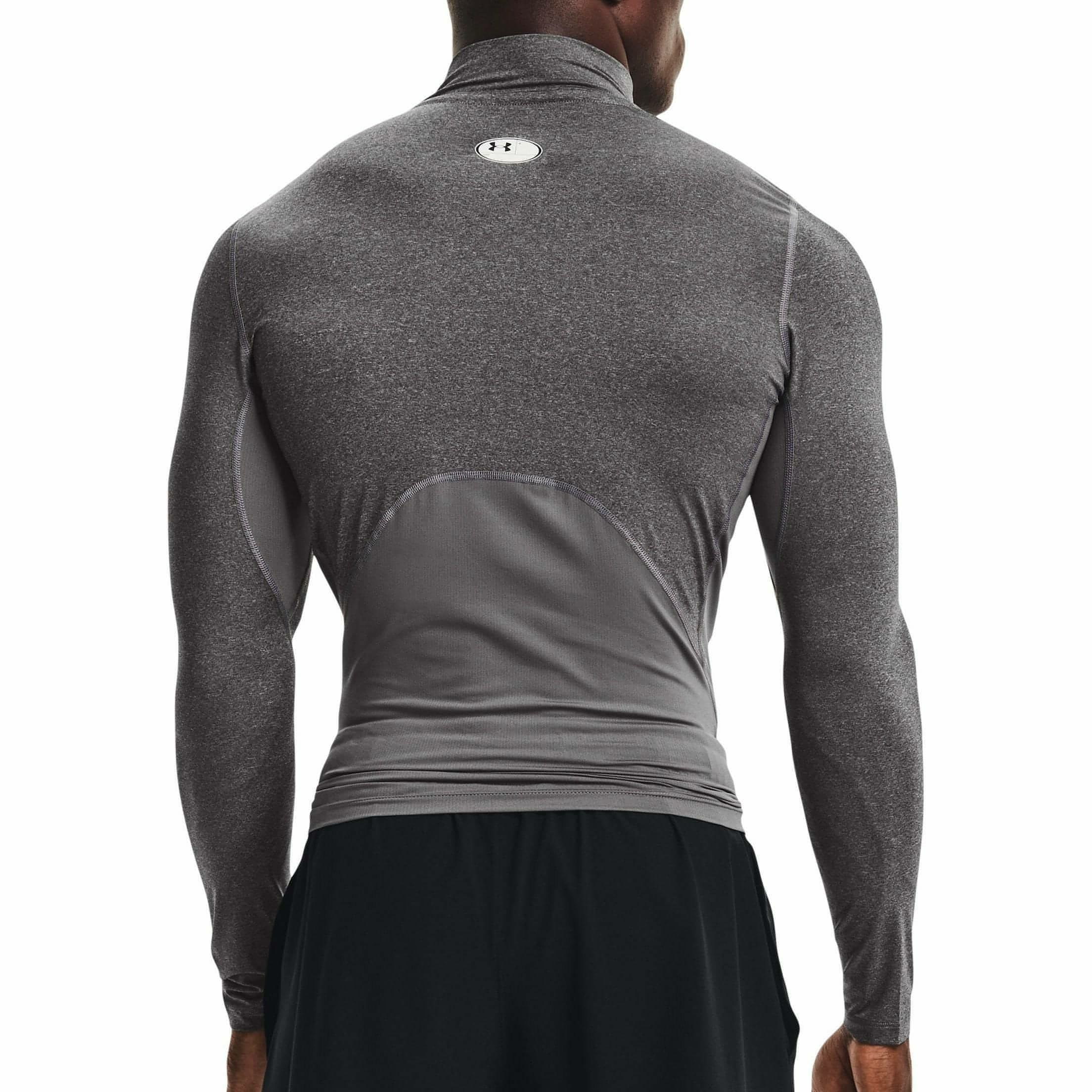 Under Armour HeatGear Mock Long Sleeve Mens Training Top - Grey - Image 2