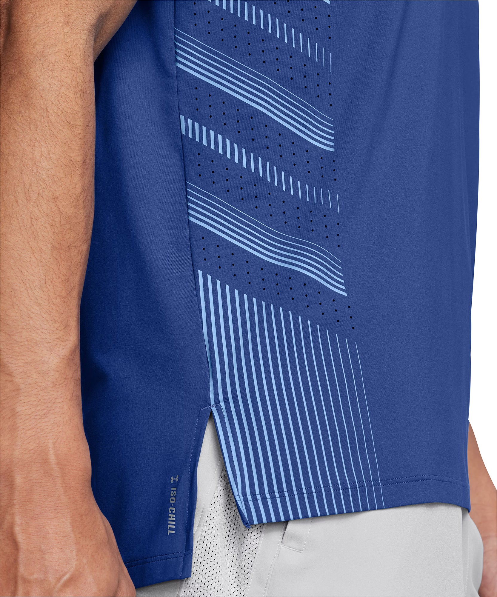 Under Armour Launch Elite Graphic Short Sleeve Mens Running Top - Blue - Image 3