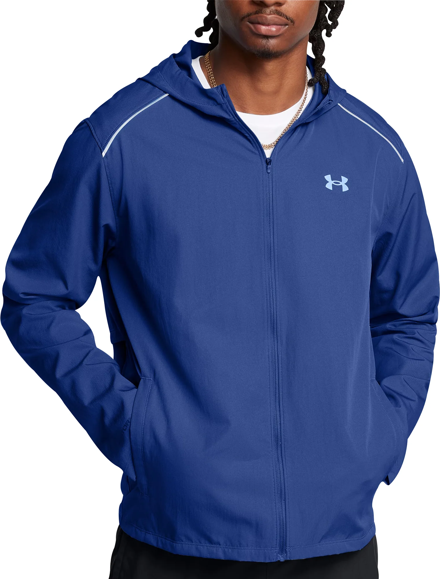 Under Armour Launch Hooded Mens Running Jacket - Blue