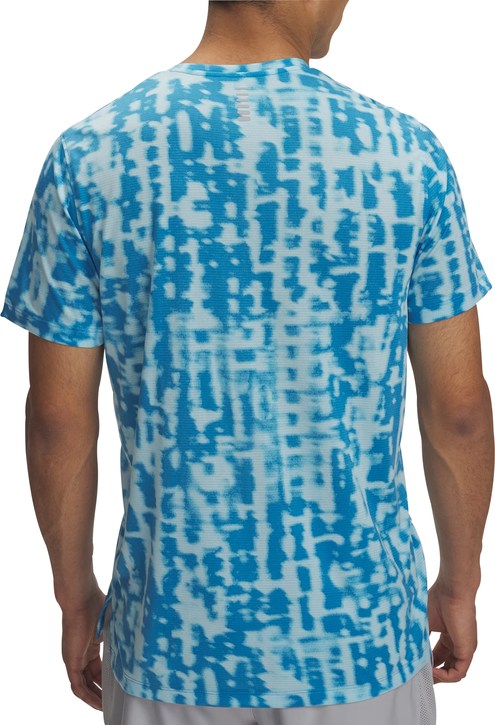 Under Armour Launch Printed Short Sleeve Mens Running Top - Blue - Image 2