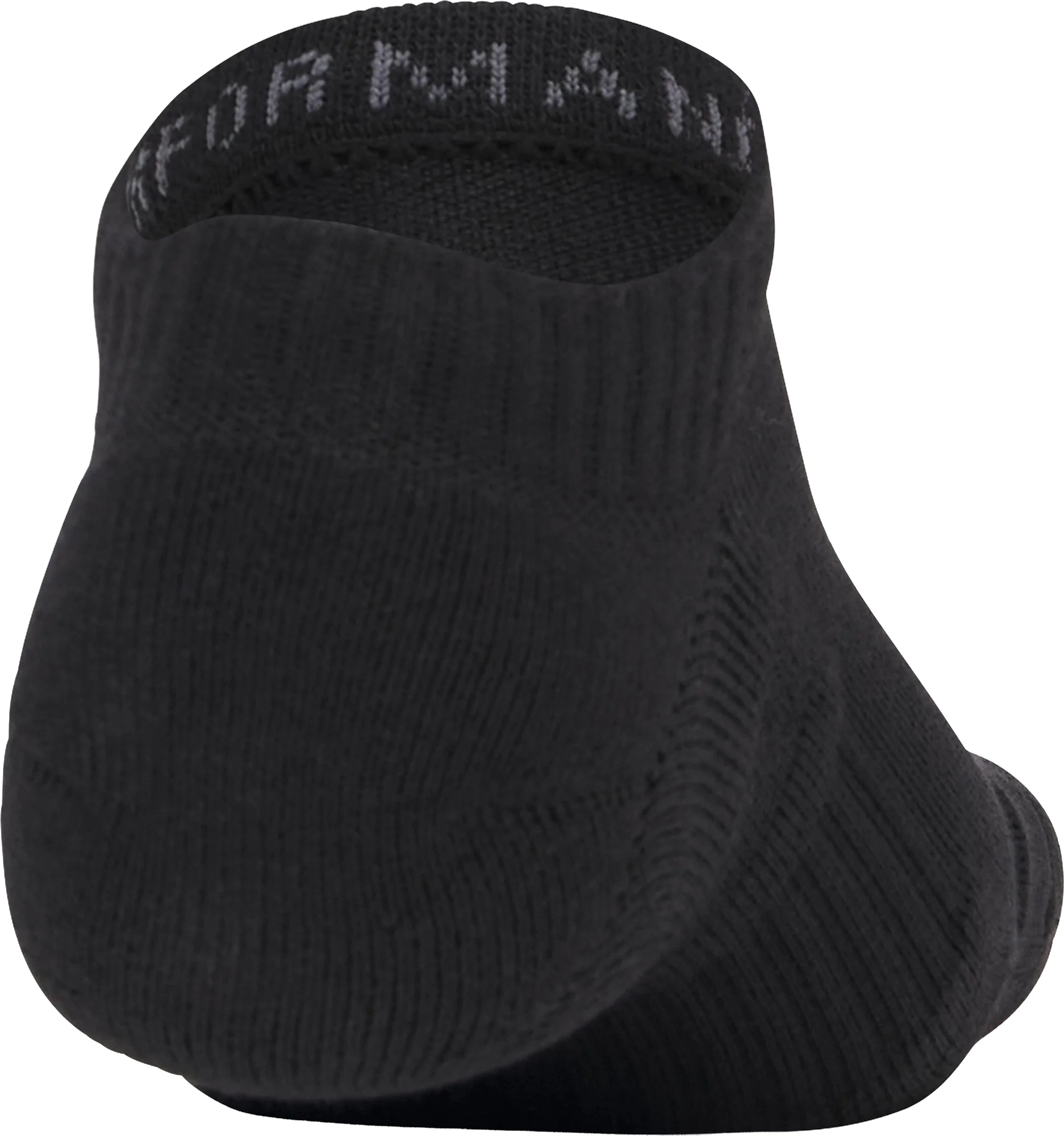 Under Armour Performance Cotton (3 Pack) No Show Socks - Black - Image 3
