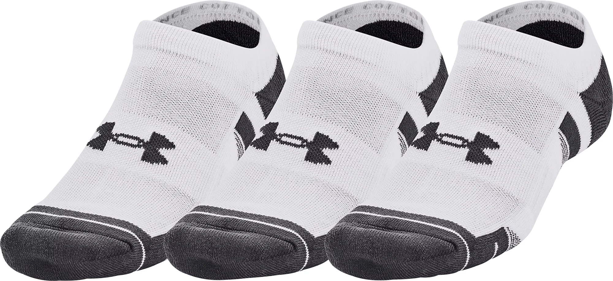 Under Armour Performance Cotton (3 Pack) No Show Socks - White