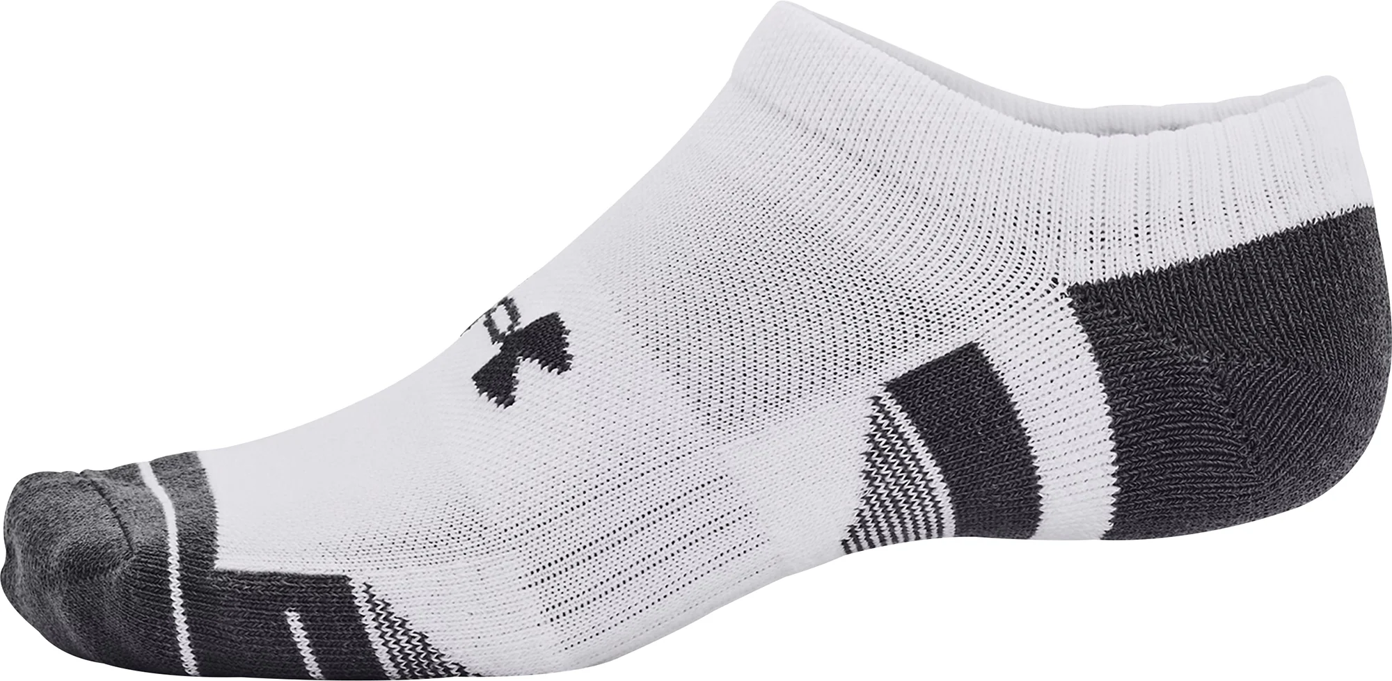 Under Armour Performance Cotton (3 Pack) No Show Socks - White - Image 4