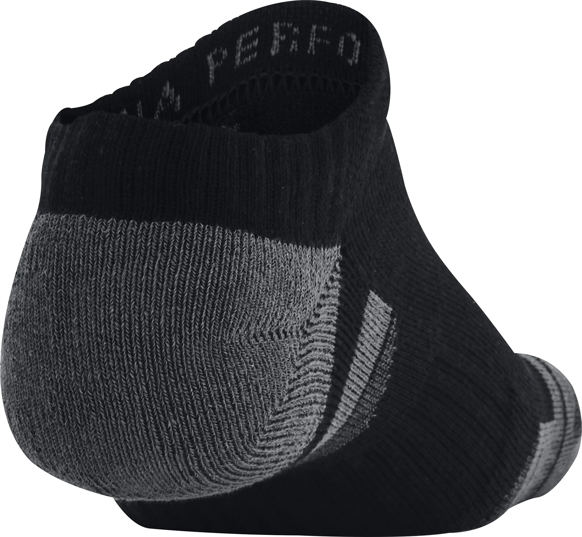 Under Armour Performance Cotton (3 Pack) No Show Socks -Black - Image 3