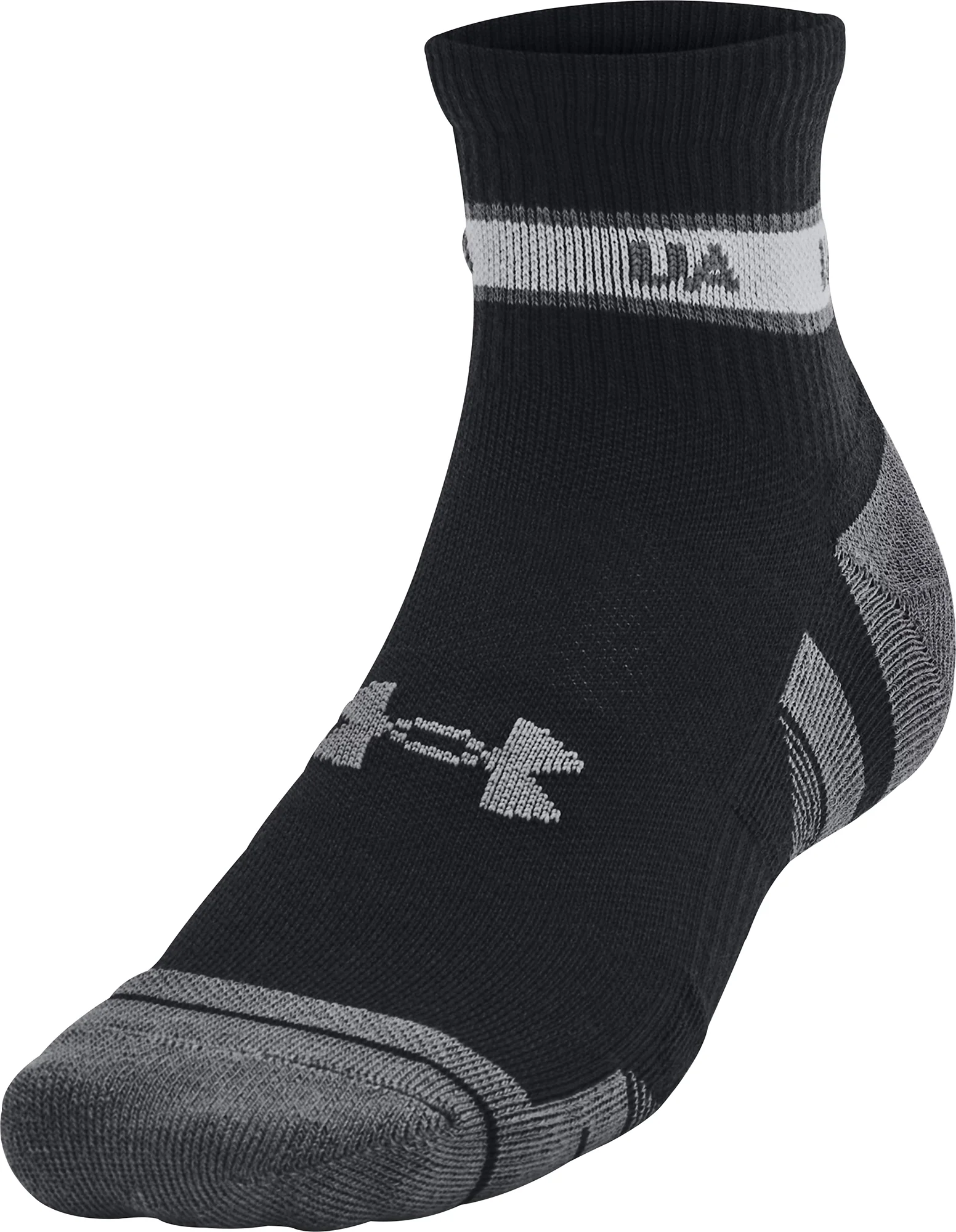 Under Armour Performance Tech (3 Pack) Quarter Socks - Black - Image 2
