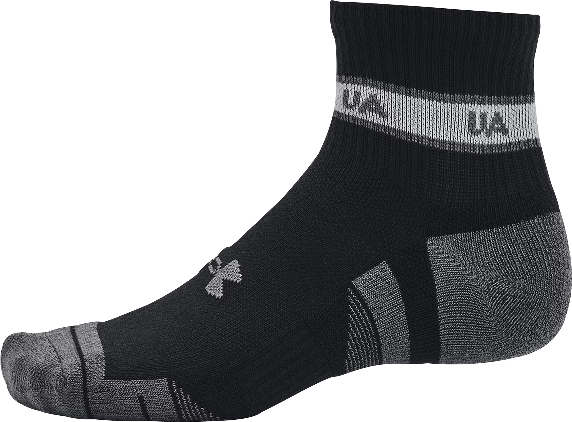 Under Armour Performance Tech (3 Pack) Quarter Socks - Black - Image 4