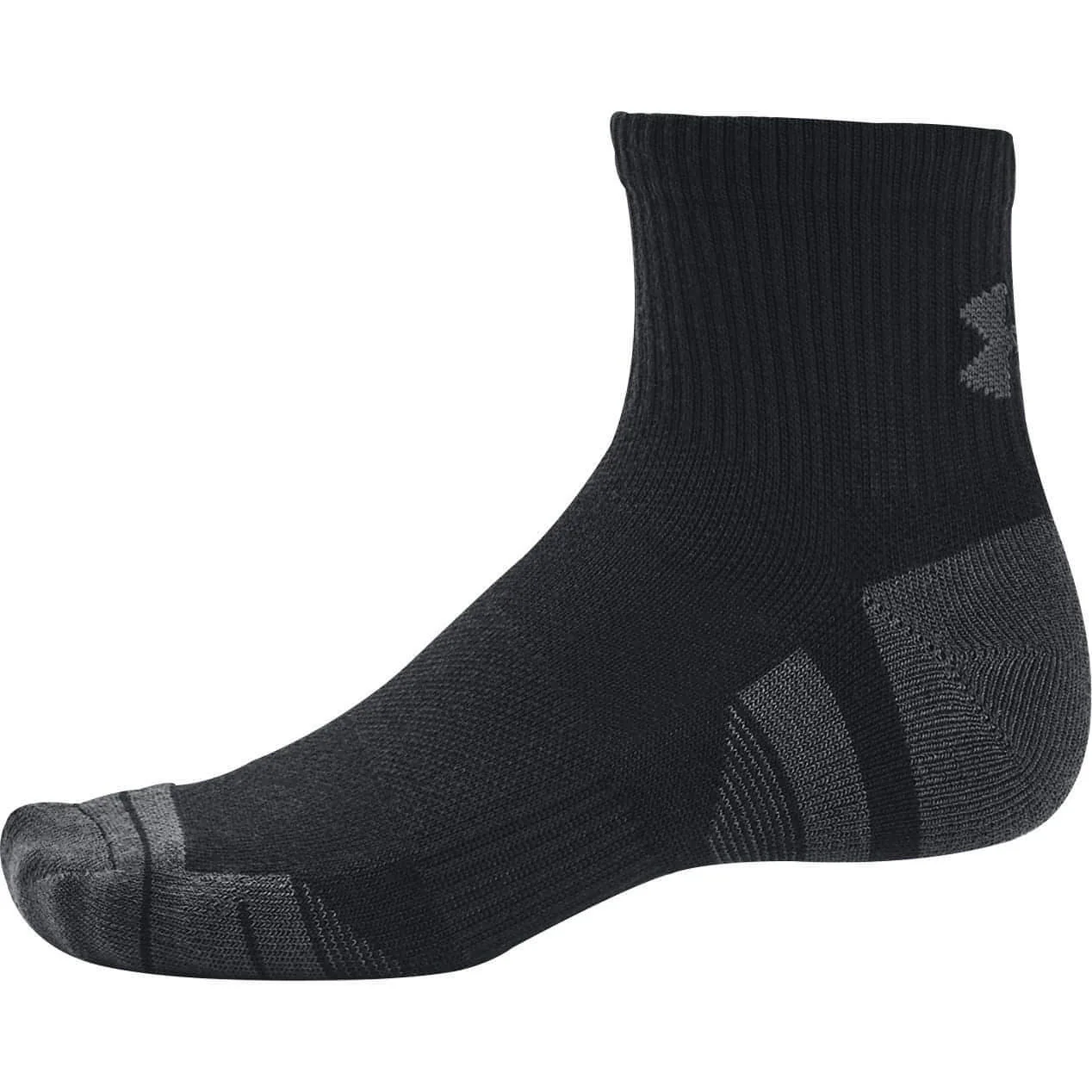 Under Armour Performance Tech (3 Pack) Quarter Socks - Black - Image 4