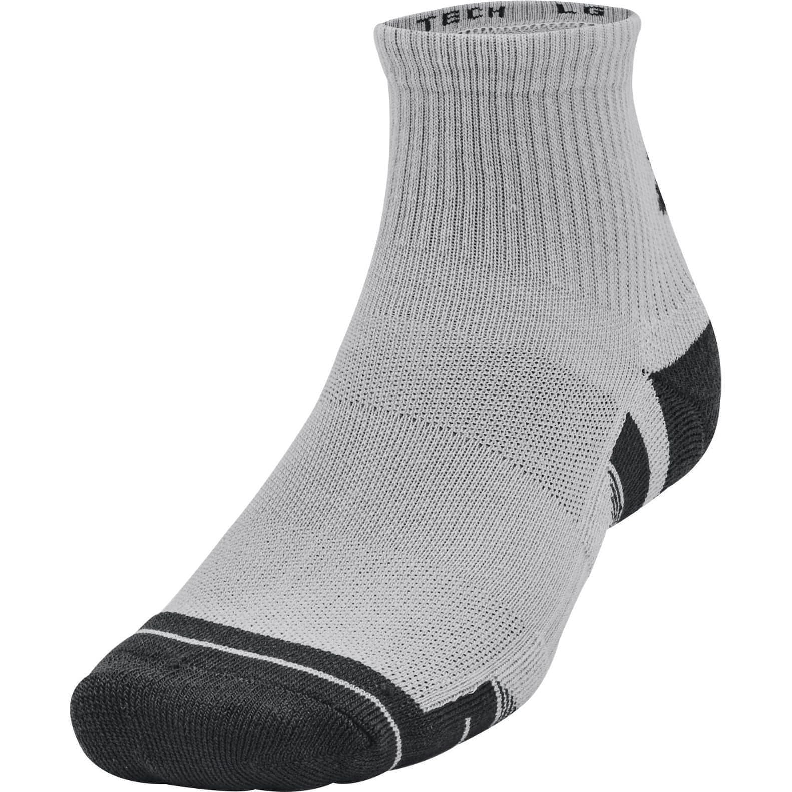 Under Armour Performance Tech (3 Pack) Quarter Socks - Grey - Image 2