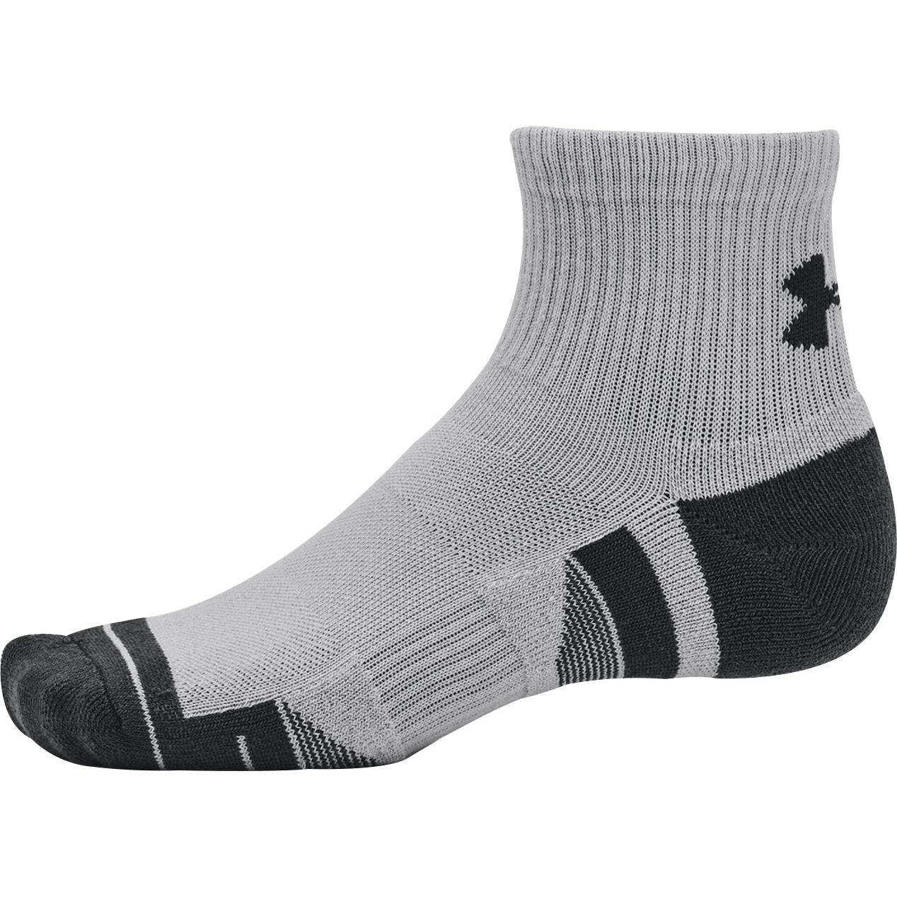 Under Armour Performance Tech (3 Pack) Quarter Socks - Grey - Image 4