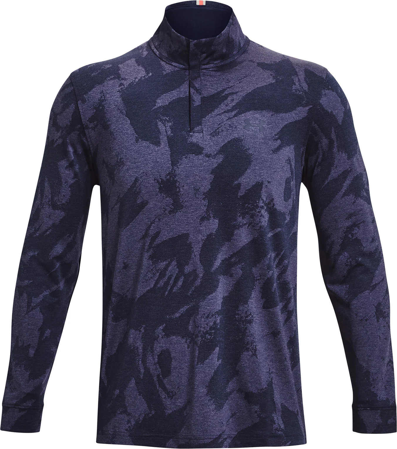 Under Armour Playoff Jacquard Half Zip Long Sleeve Mens Golf Top - Blue - Image 4
