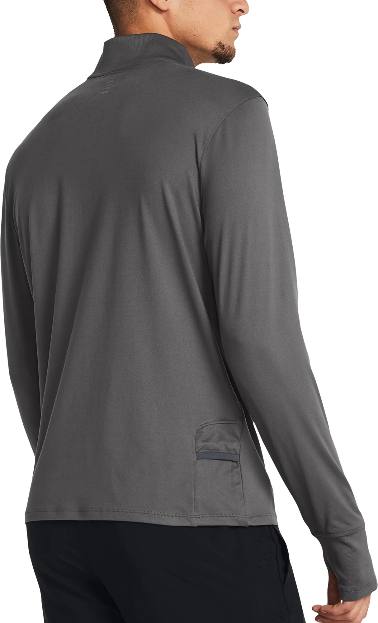 Under Armour Qualifier Half Zip Long Sleeve Mens Running Top - Grey - Image 2