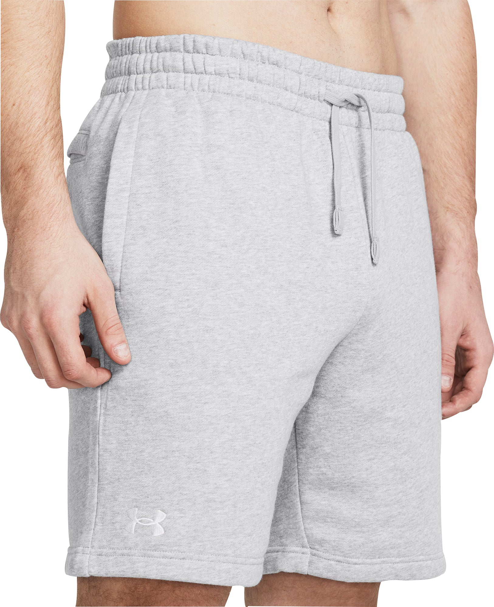 Under Armour Rival Fleece Mens Training Shorts - Grey - Image 3