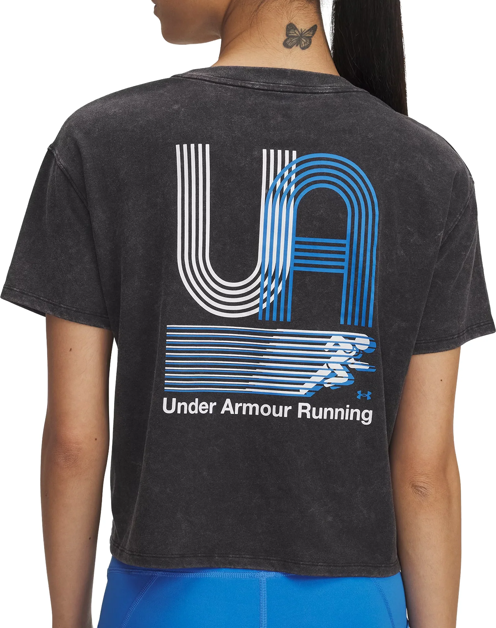 Under Armour Run Graphic Short Sleeve Womens Running Top - Black - Image 2