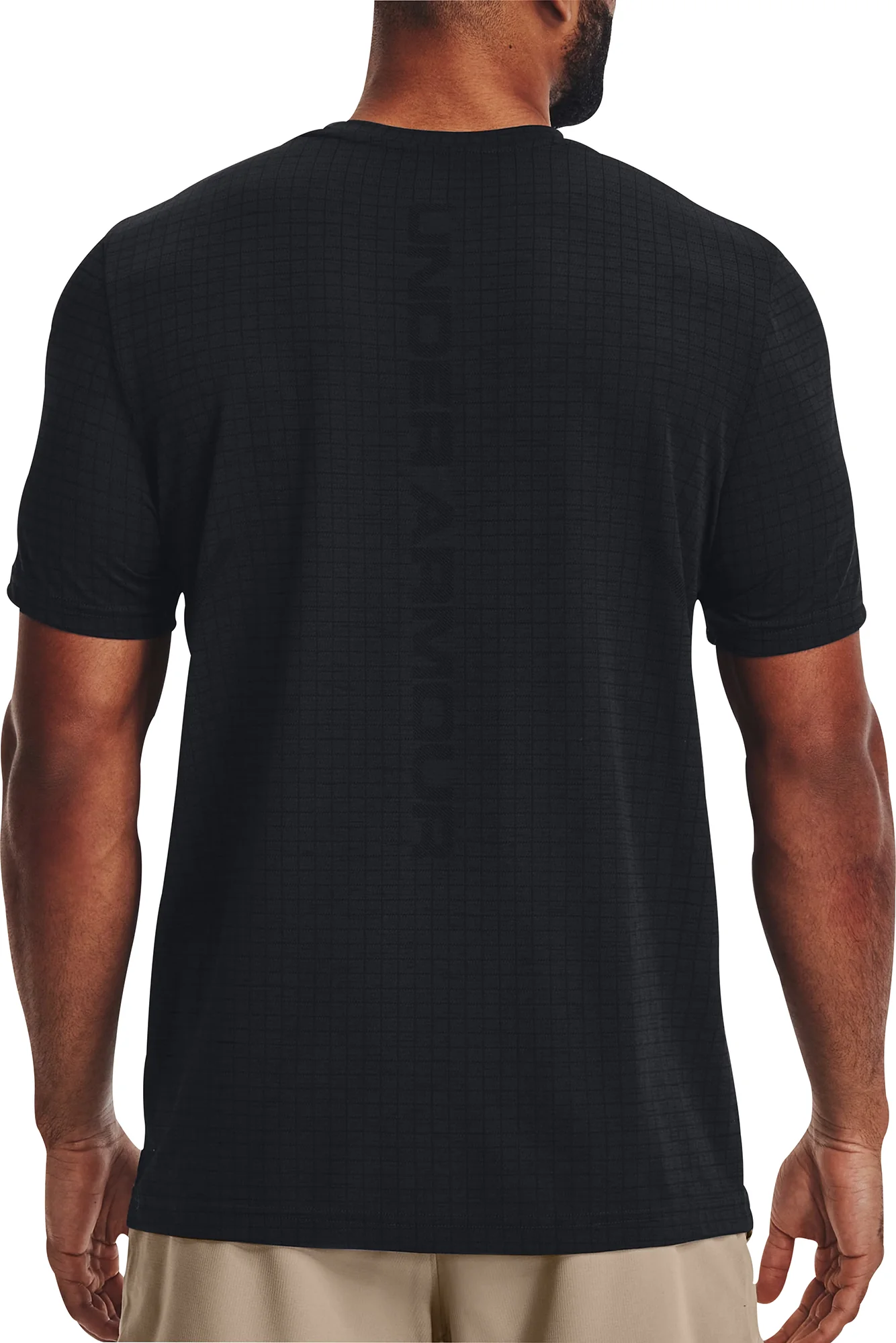 Under Armour Seamless Grid Short Sleeve Mens Training Top - Black - Image 2