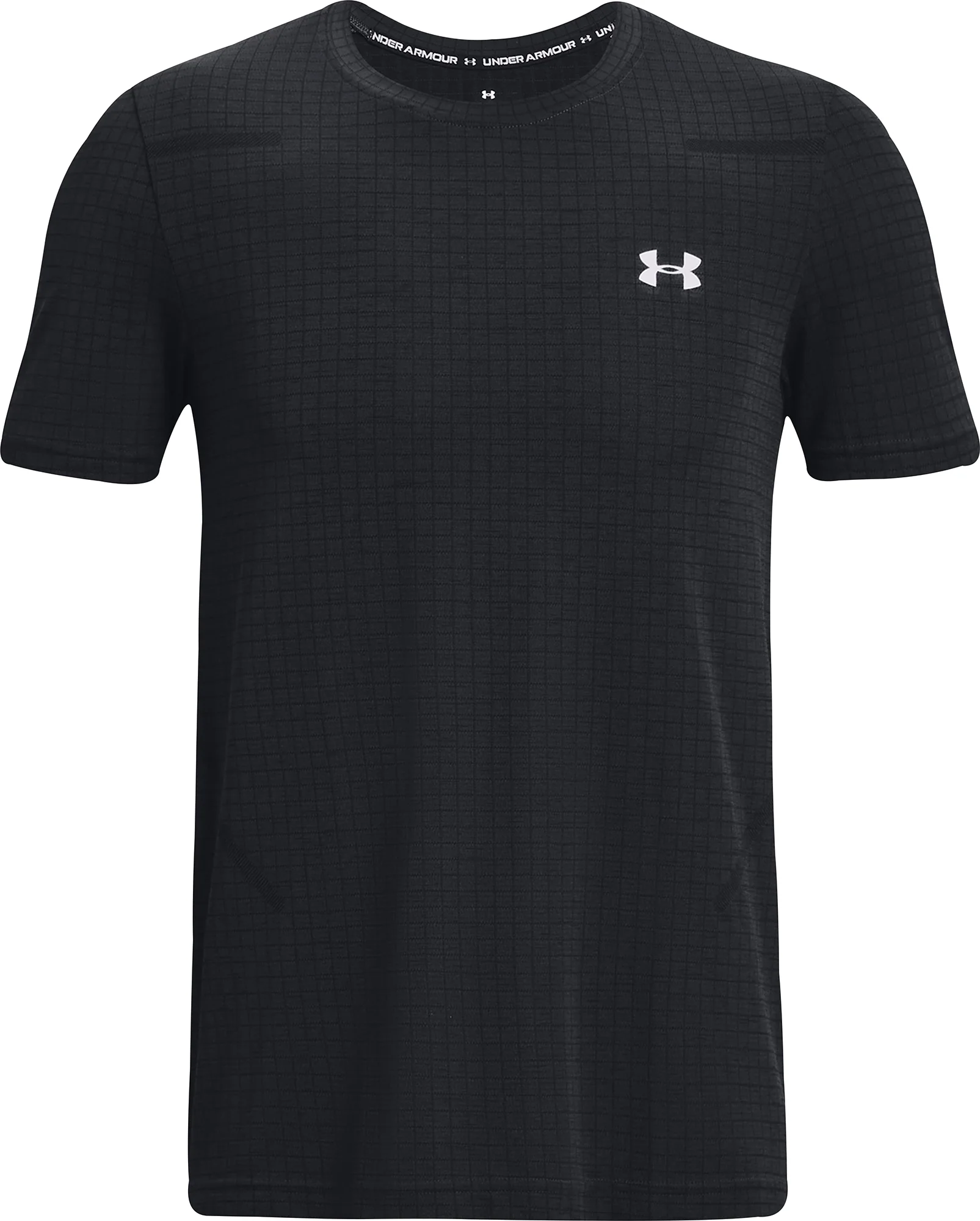 Under Armour Seamless Grid Short Sleeve Mens Training Top - Black - Image 3