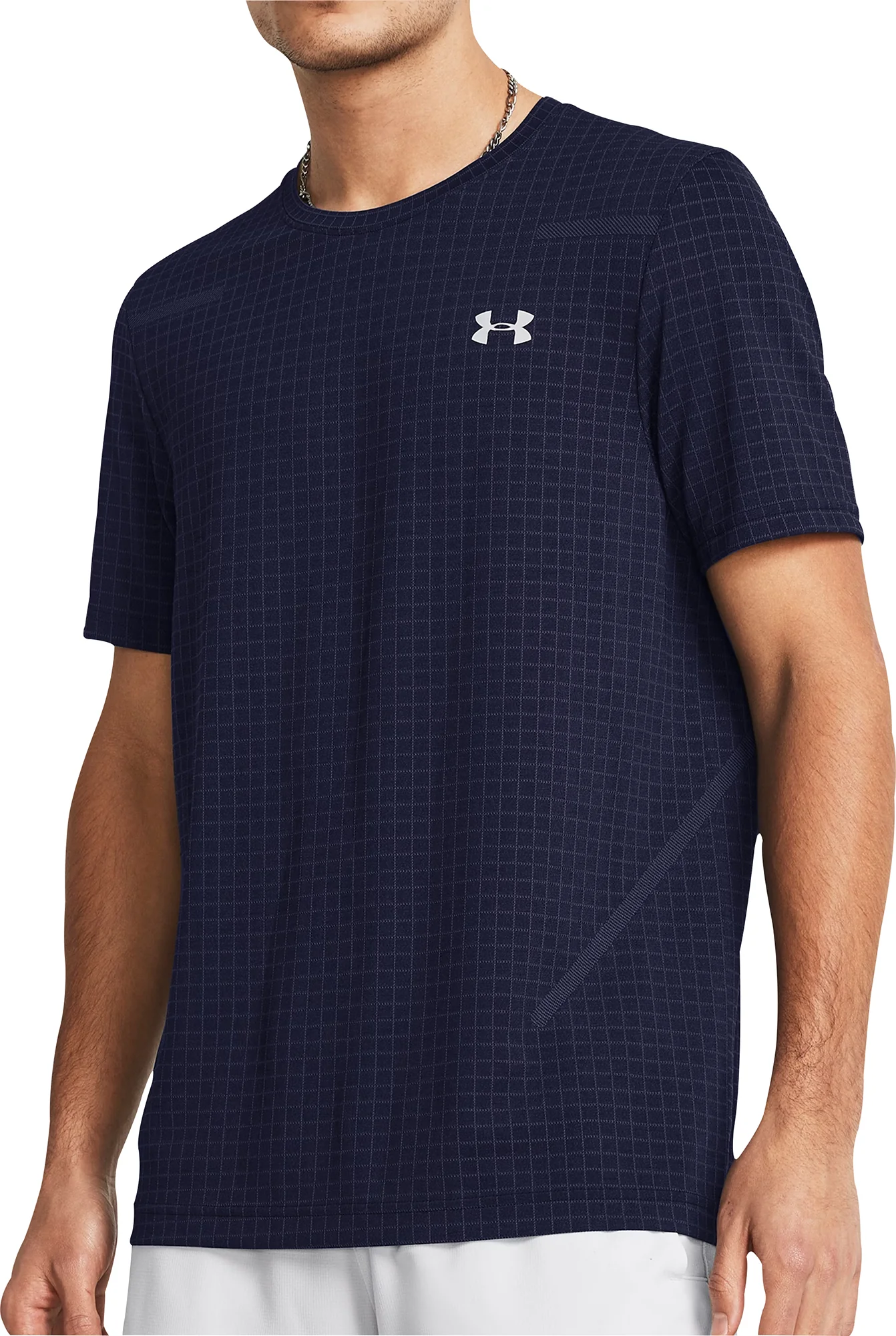 Under Armour Seamless Grid Short Sleeve Mens Training Top - Blue