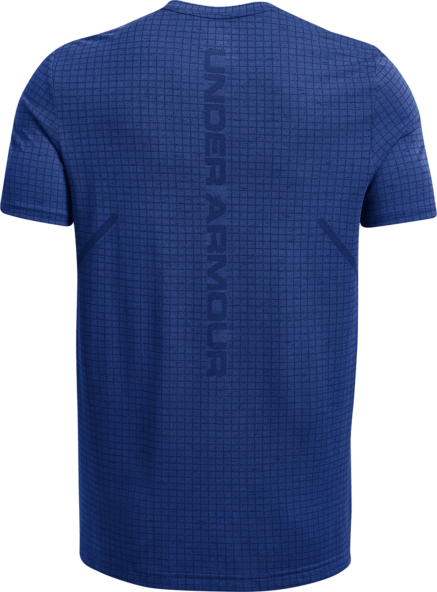 Under Armour Seamless Grid Short Sleeve Mens Training Top - Blue - Image 4